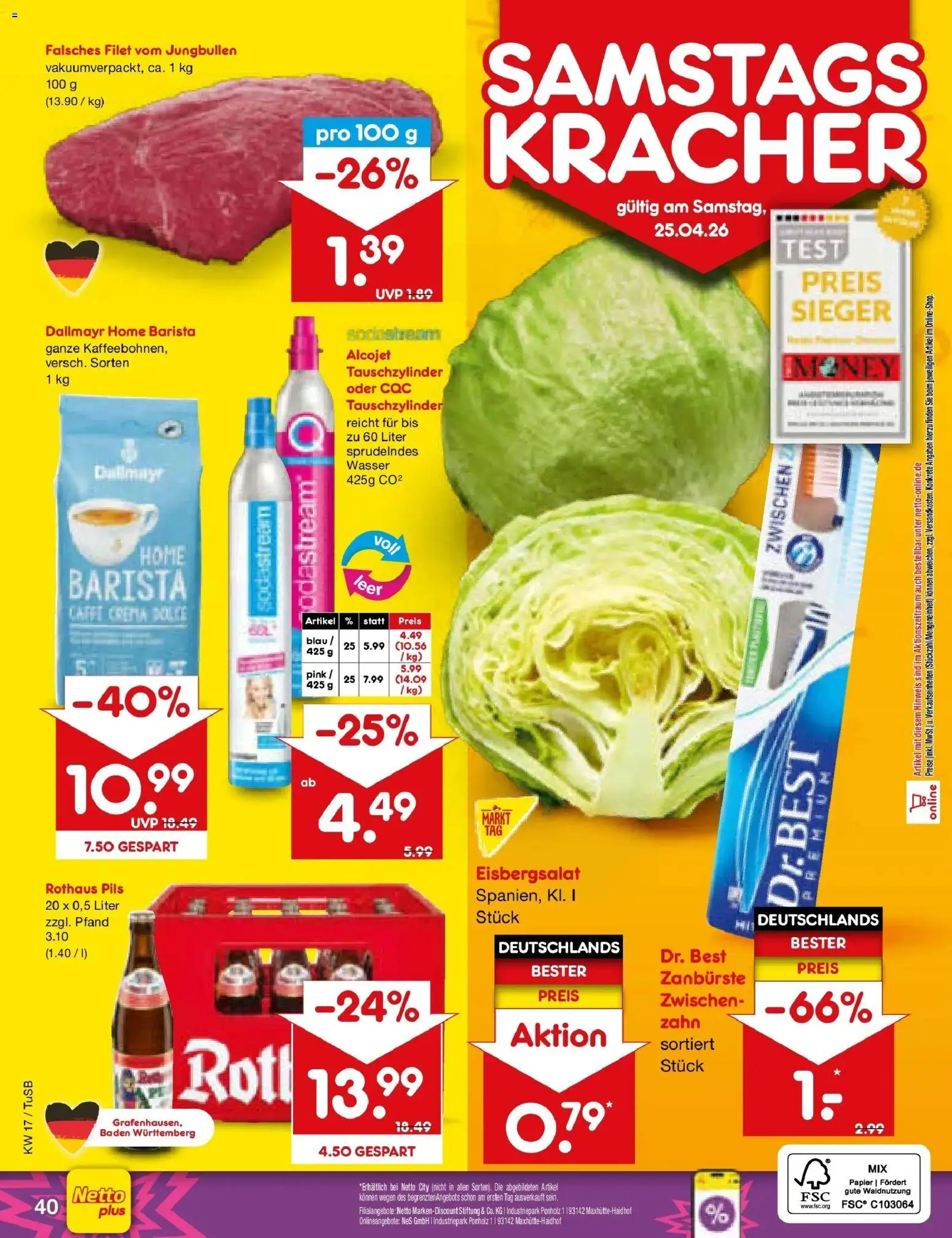 Netto Marken-Discount Prospekt Lahr-Langenwinkel	 – gültig ab 20.04.2026 | Seite: 55 | Produkte: Pils, Dallmayr, Wasser, Sodastream
