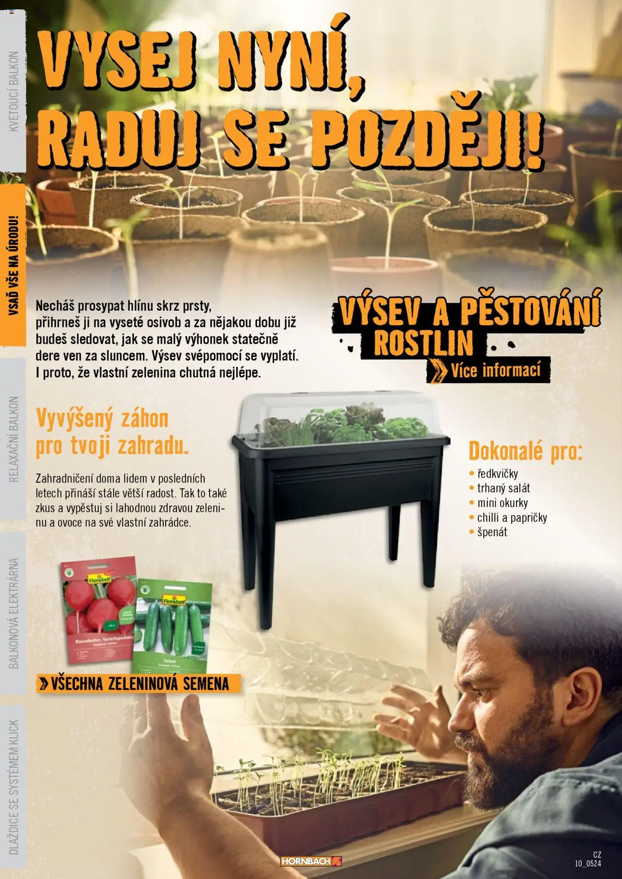 HORNBACH leták - Balkón od 13.08.2025 | Strana: 10 | Produkty: Salát, Špenát, Zelenina, Ředkvičky