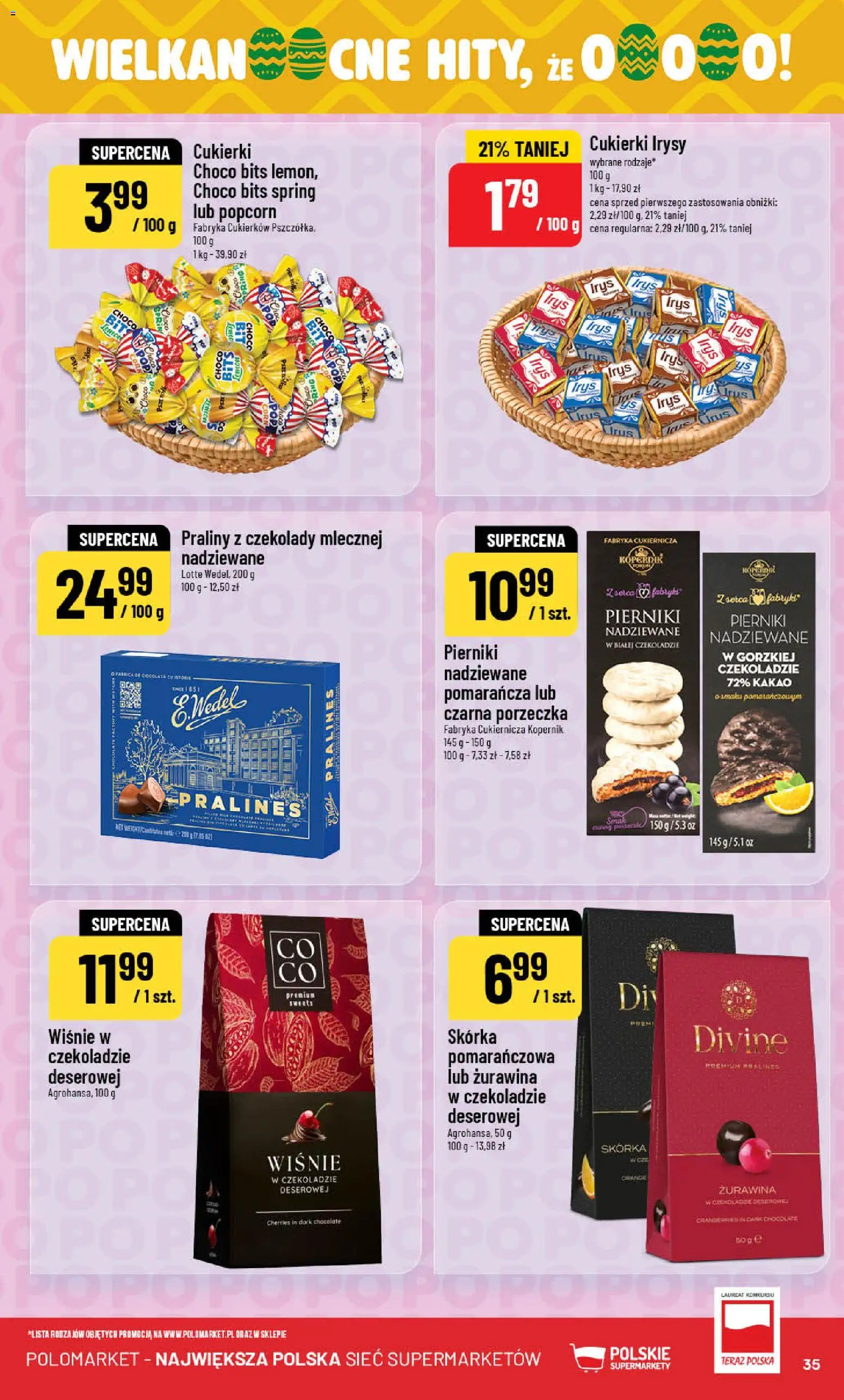 POLOmarket gazetka od 04.03.2026 | Strona: 35 | Produkty: Czekolady, Pierniki, Kakao, Praliny