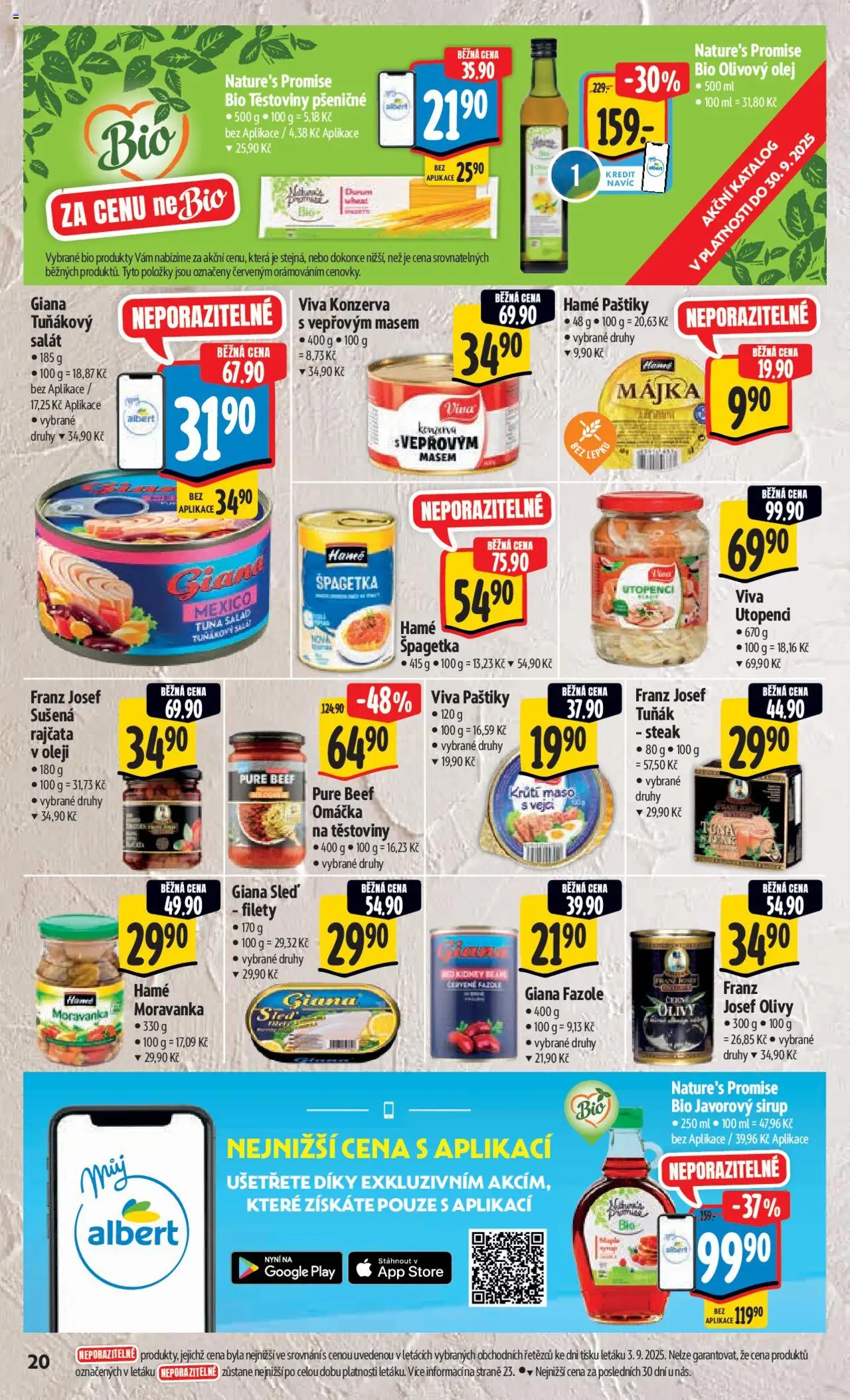 Albert leták - Hypermarket od 10.09.2025 | Strana: 29 | Produkty: Tuňák, Olivový olej, Šála, Salát