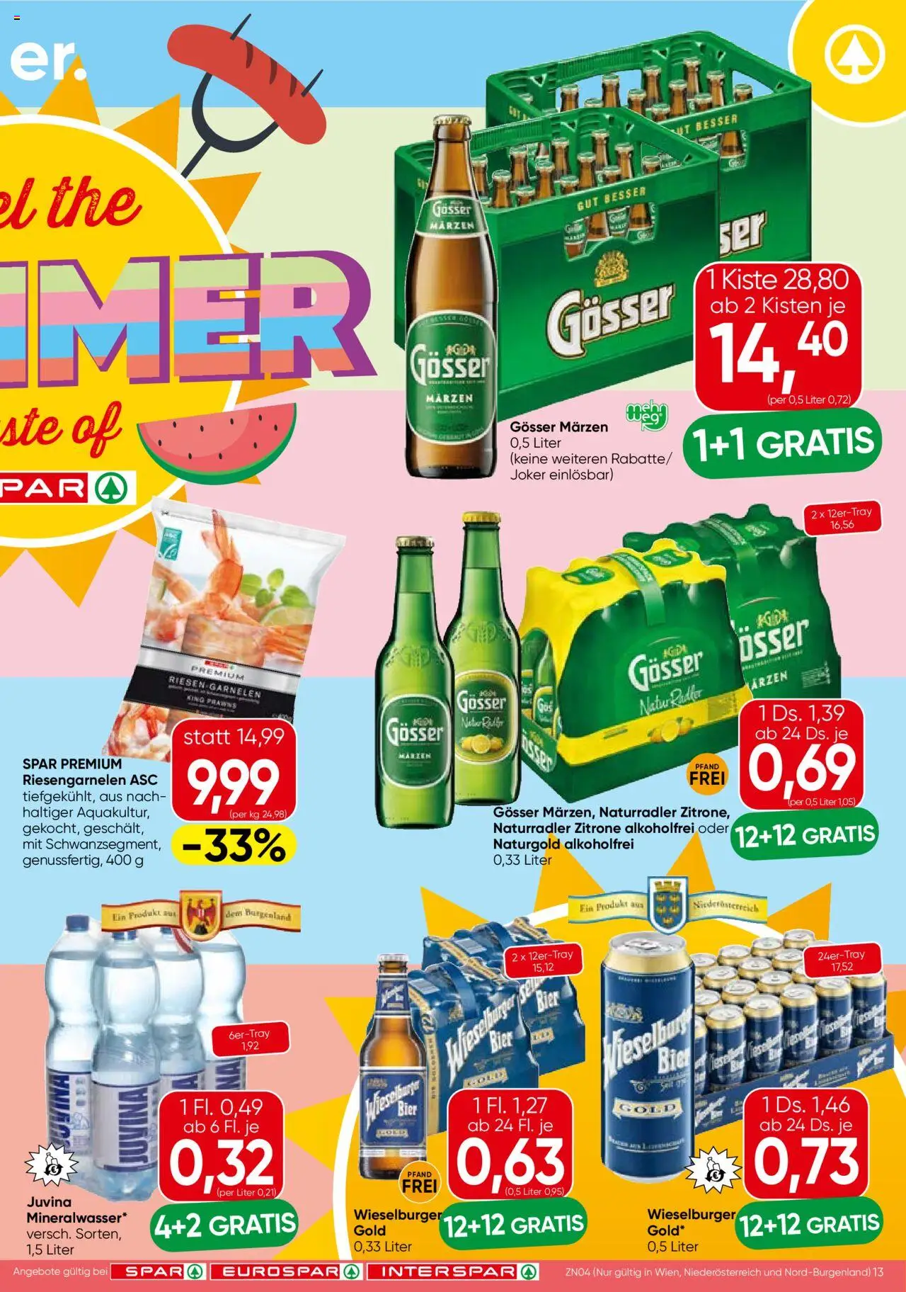 Spar Flugblatt - Niederösterreich gültig ab 31.07.2025 | Seite: 13 | Produkte: Zitrone, Bier