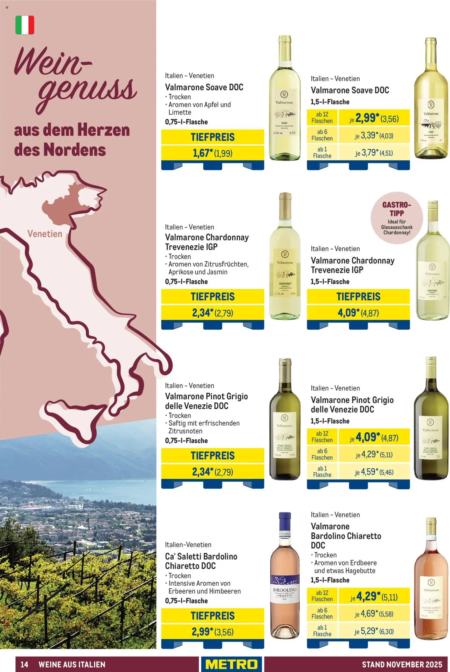 Metro - Hauswein-Katalog – gültig ab 12.11.2025 | Seite: 14 | Produkte: Himbeeren, Äpfel, Limette, Wein
