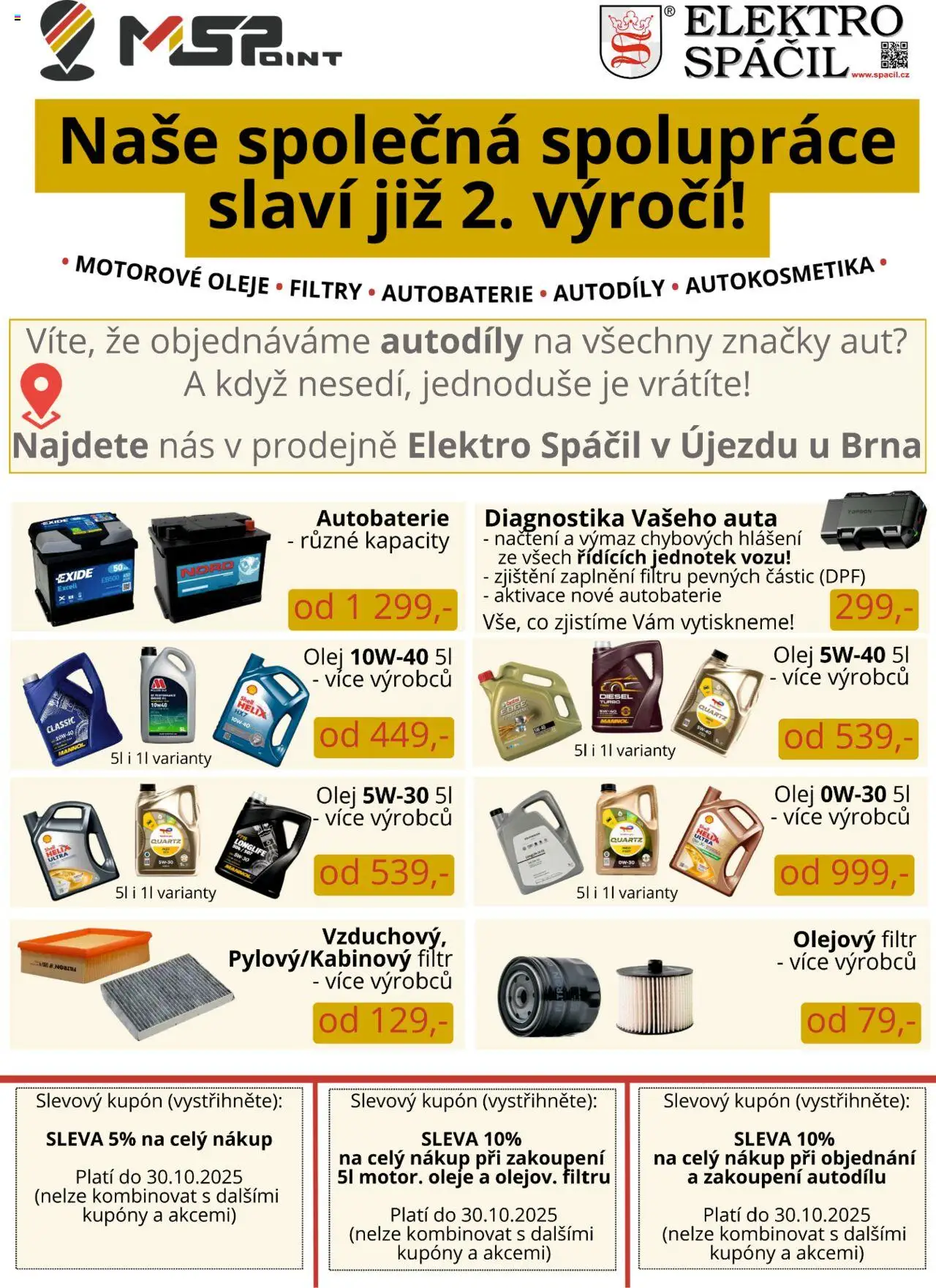 Elektro Spáčil leták od 17.09.2025 | Strana: 3 | Produkty: Oleje, Olej, Autobaterie, Elektro