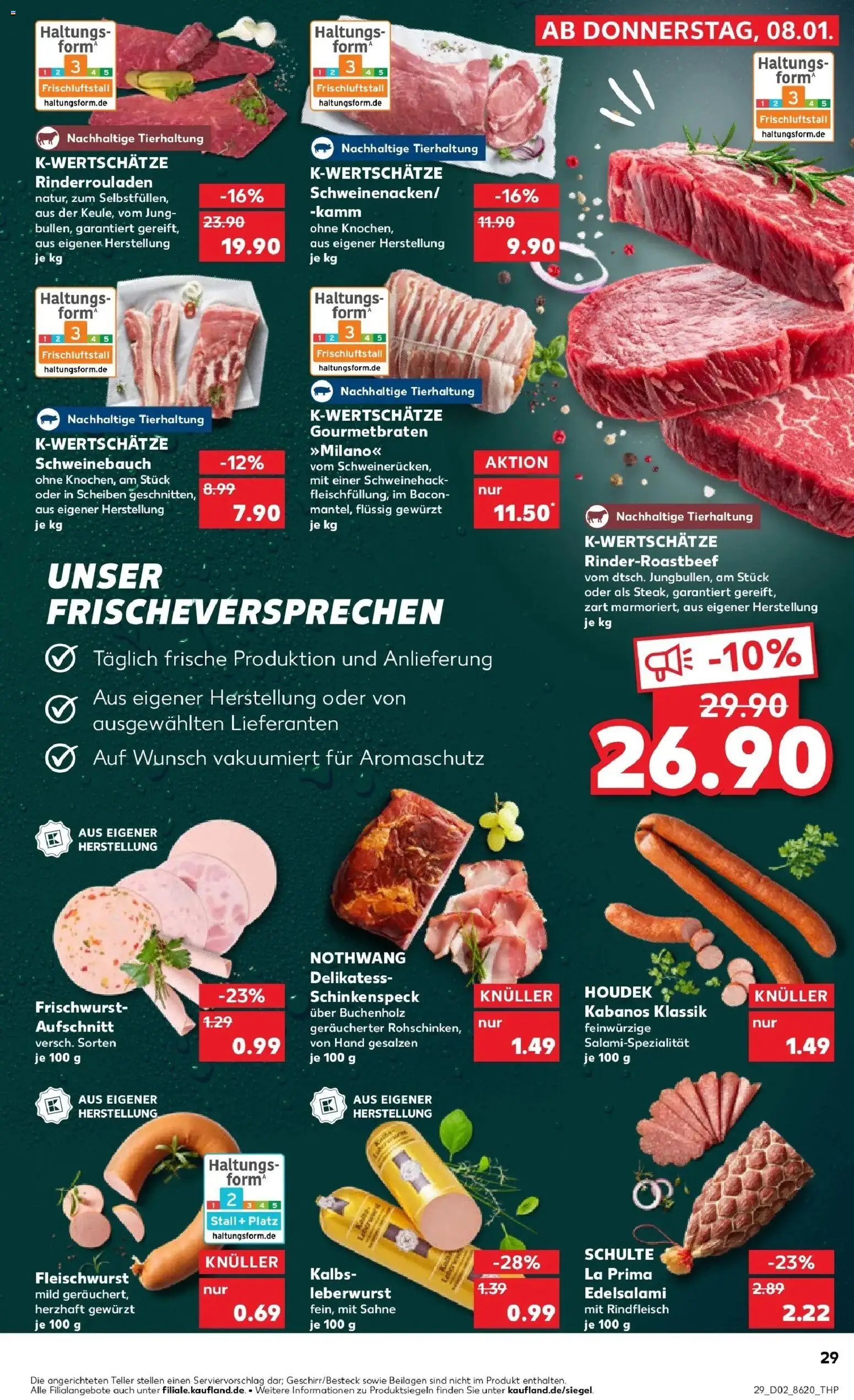 Kaufland prospekt Lippstadt	 – gültig ab 11.01.2026 | Seite: 29 | Produkte: Rinderrouladen, Schweinebauch, Rindfleisch, Sahne