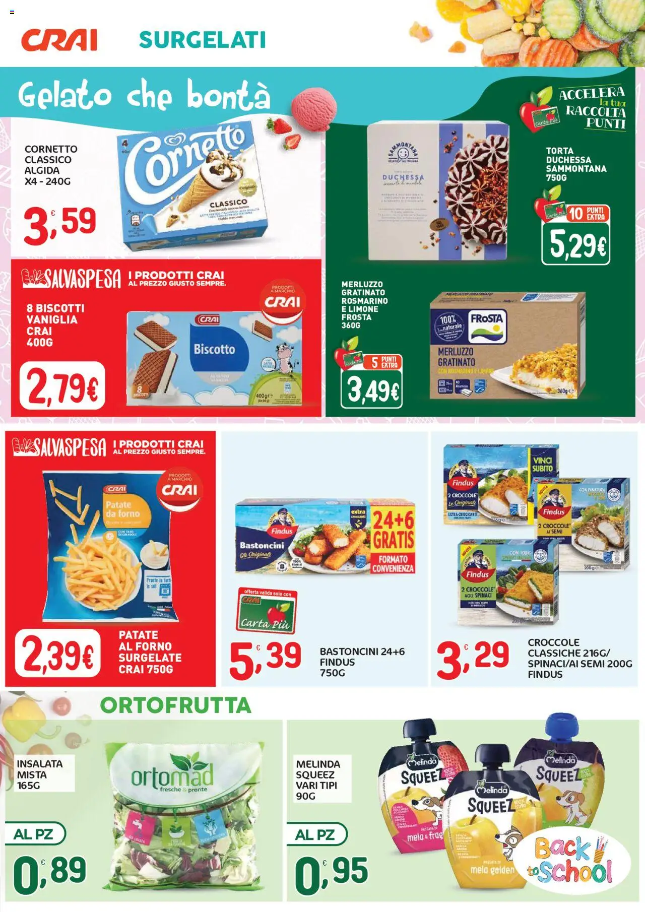 Volantino CRAI del 04.09.2025 | Pagina: 5 | Prodotti: Cornetto, Biscotti, Insalata, Torta