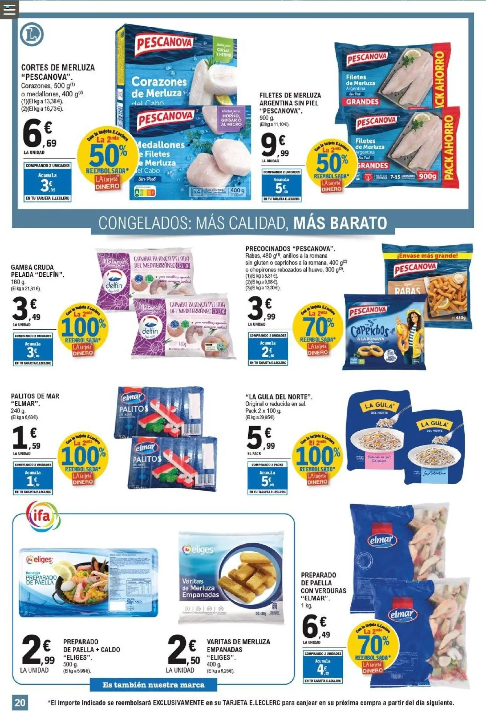 E.Leclerc folleto │ válido desde el 22.04.2026 | Página: 20 | Productos: Medallones, Anillos, Horno, Bandeja