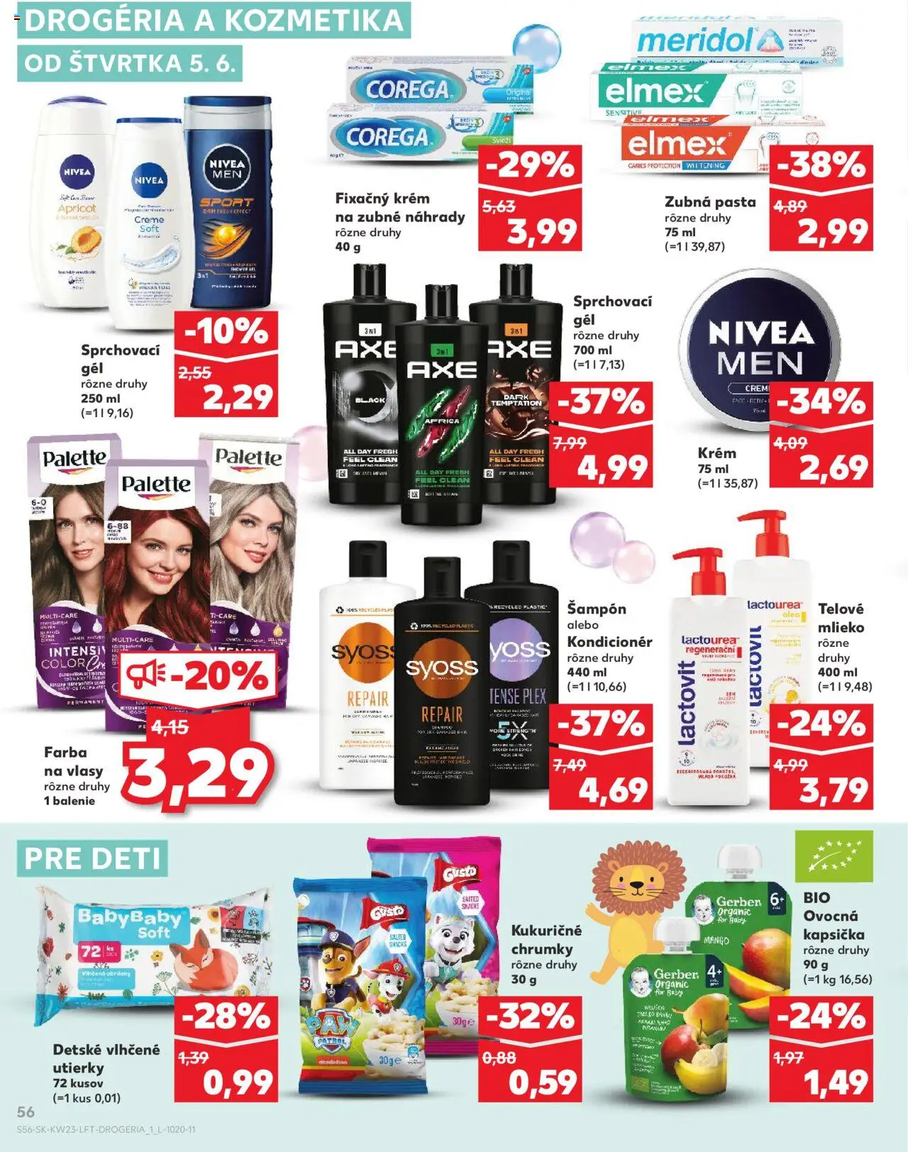 Kaufland Poprad-J. Wolkera │ platný od 05.06.2025 | Strana: 56 | Produkty: Nivea, Šampón, Farba na vlasy, Telové mlieko