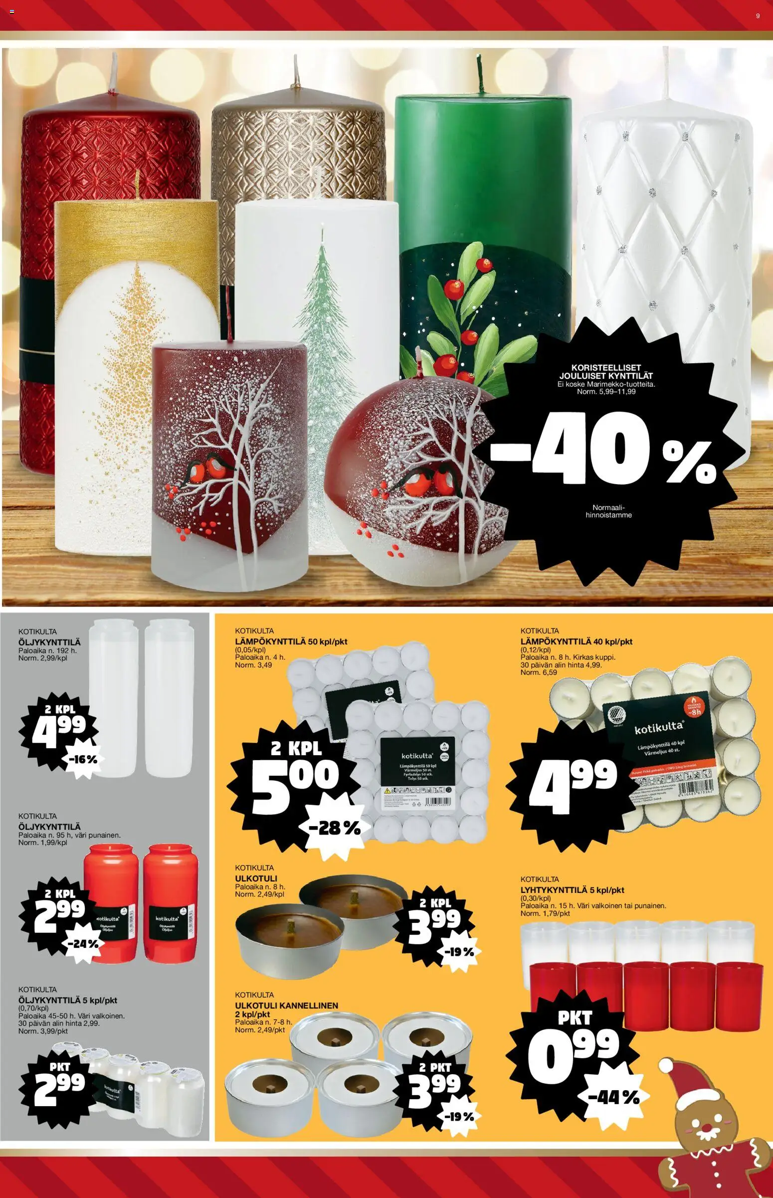 Tokmanni tarjoukset – voimassa 15.12.2025 alkaen | Sivu: 9 | Tuotteet: Kynttilät