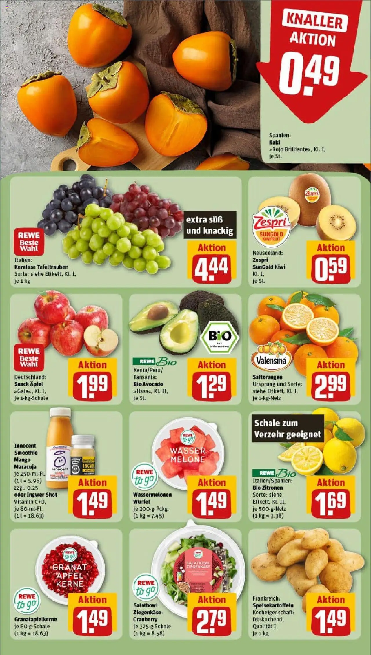 Rewe prospekt Rostock / Südstadt	 – gültig ab 13.10.2025 | Seite: 6 | Produkte: Äpfel, Valensina, Wasser, Kiwi