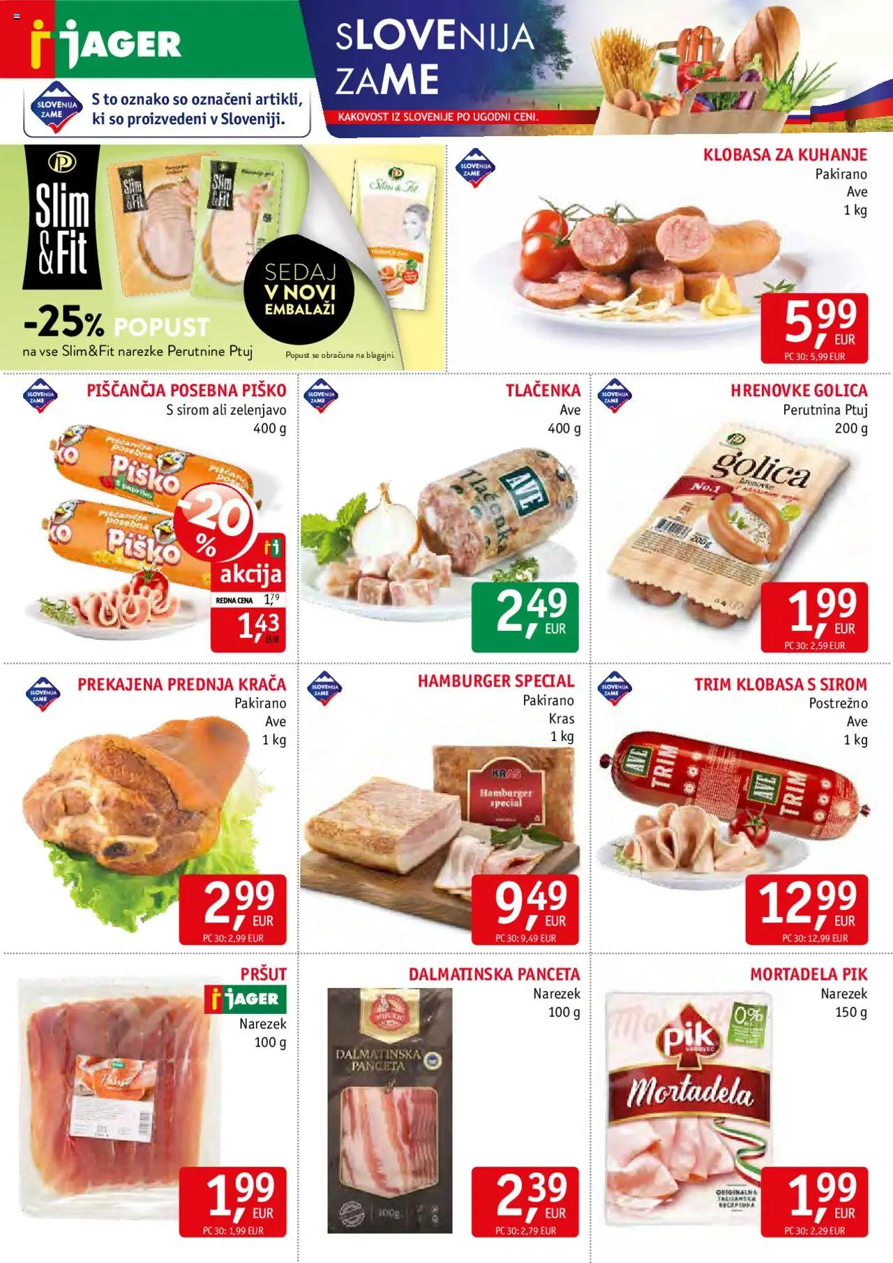 Jager katalog │ velja od 13.08.2025 | Stran: 2 | Izdelki: Hrenovke, Pršut, Panceta, Paprika