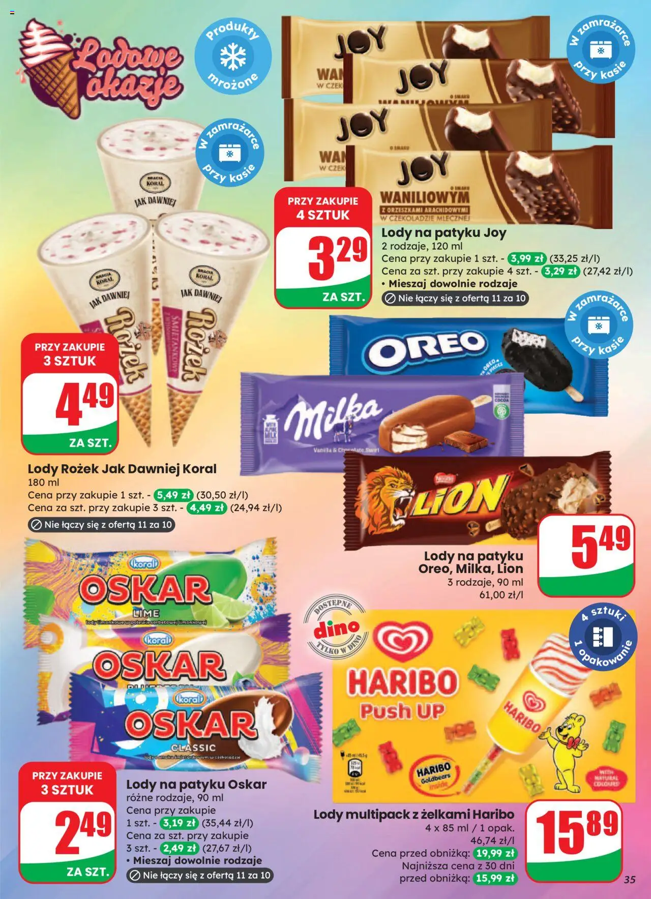 Dino Gazetka od 13.08.2025 | Strona: 35 | Produkty: Milka, Lody na patyku, Lody