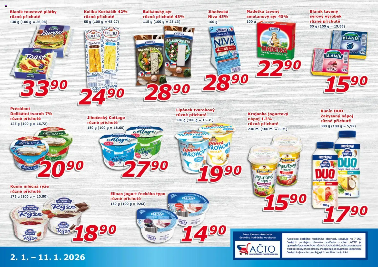 Eso market leták od 02.01.2026 | Strana: 5 | Produkty: Burger, Jogurt, Mléčná rýže, Niva