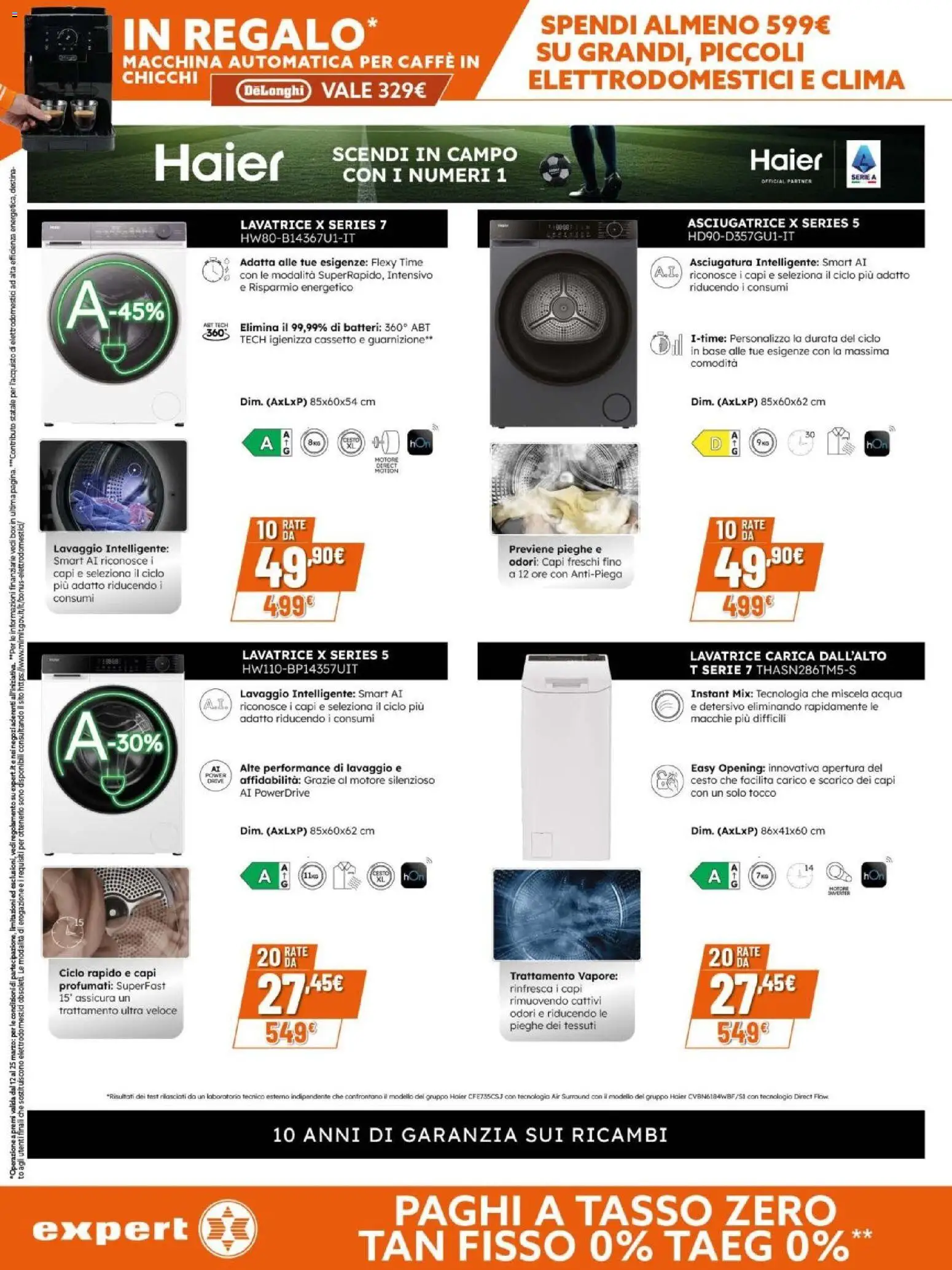 Volantino Expert del 12.03.2026 | Pagina: 5 | Prodotti: Caffè, Acqua, Lavatrice, Asciugatrice
