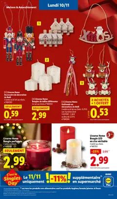 LIDL - Prévisualisation de Livarno Home Accessoire de décoration de Noël, L'unité ou le lot au choix. valide à partir de 06.11.2025 | Page: 71 | Produits: Cire, Décorations de Noël, Decoration de noel