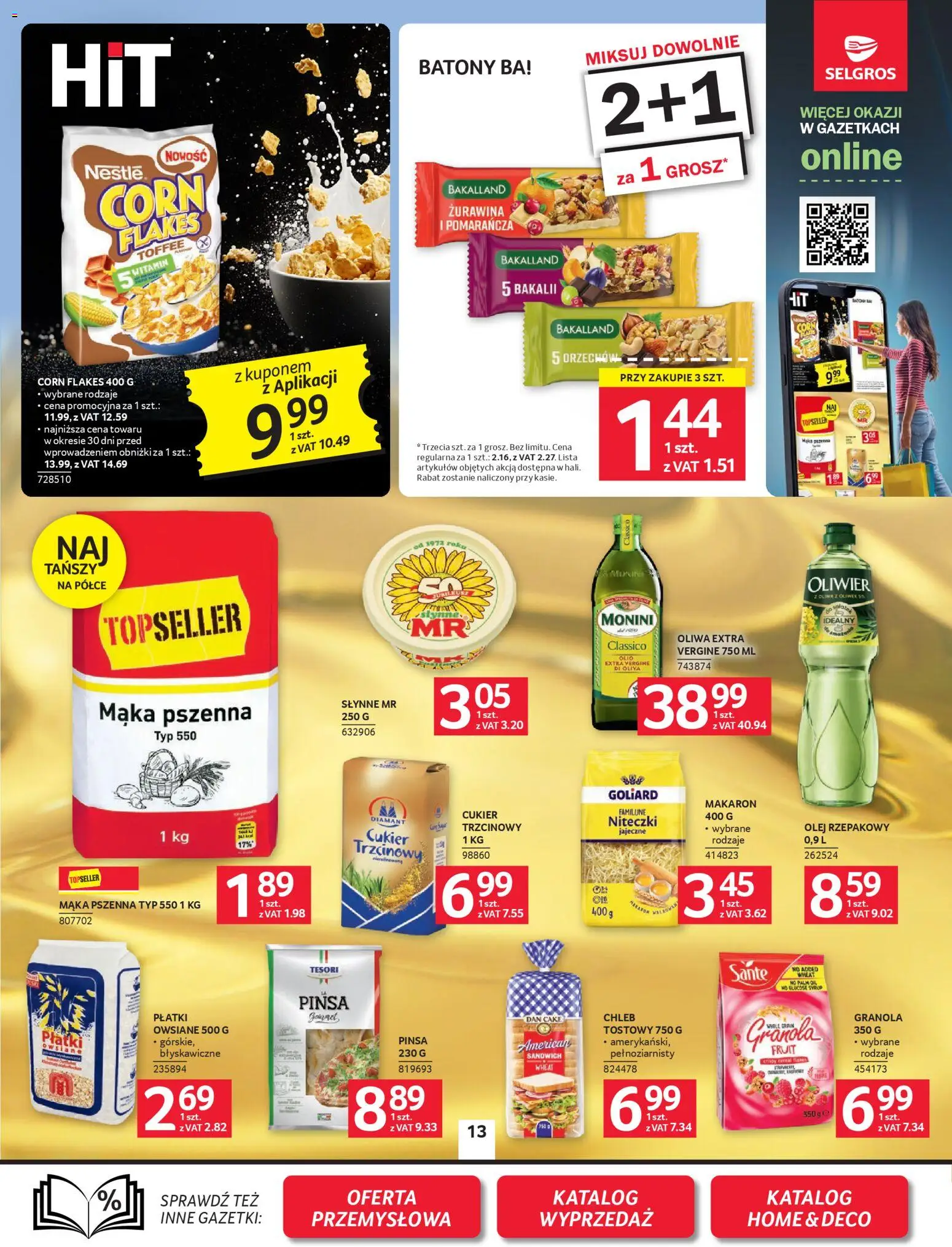 Selgros cash&carry Gazetka od 08.01.2026 | Strona: 13 | Produkty: Olej rzepakowy, Granola, Żurawina, Corn Flakes