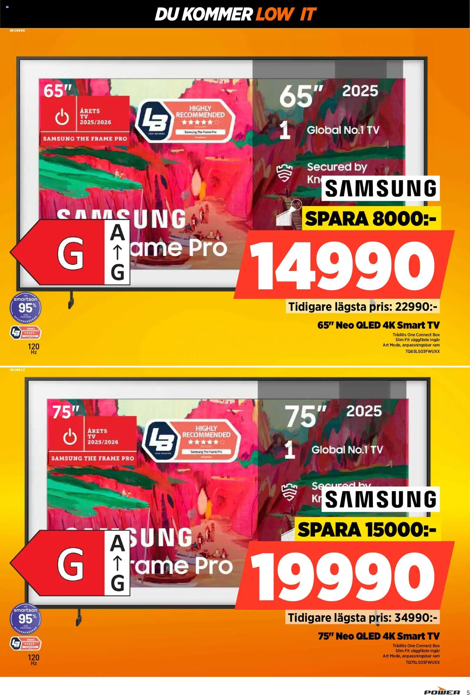 Power reklamblad aktuell från 09.03.2026 | Sida: 5 | Produkter: Smart tv, Tv