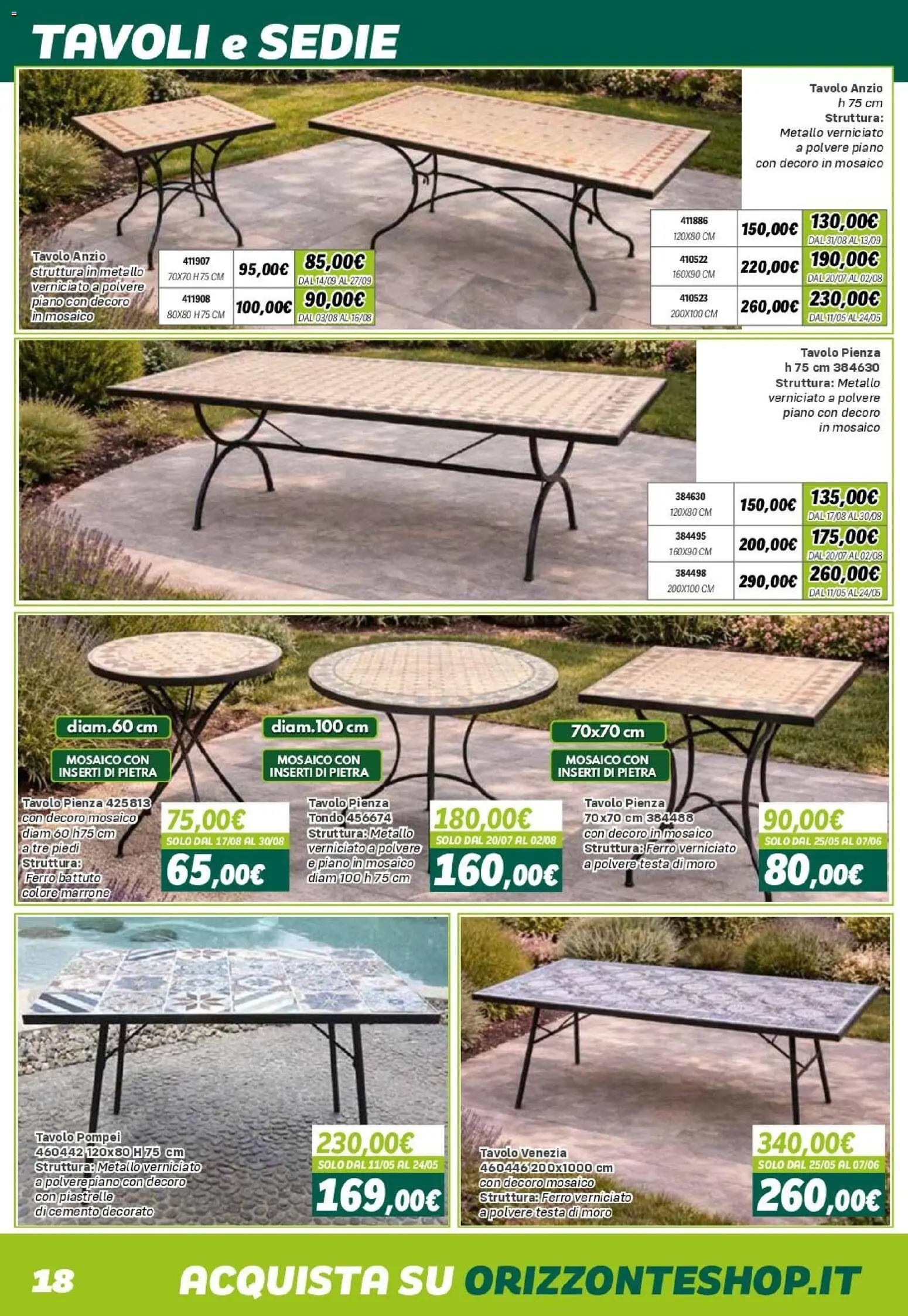 Volantino Orizzonte del 24.04.2026 | Pagina: 18 | Prodotti: Piastrelle, Tavolo