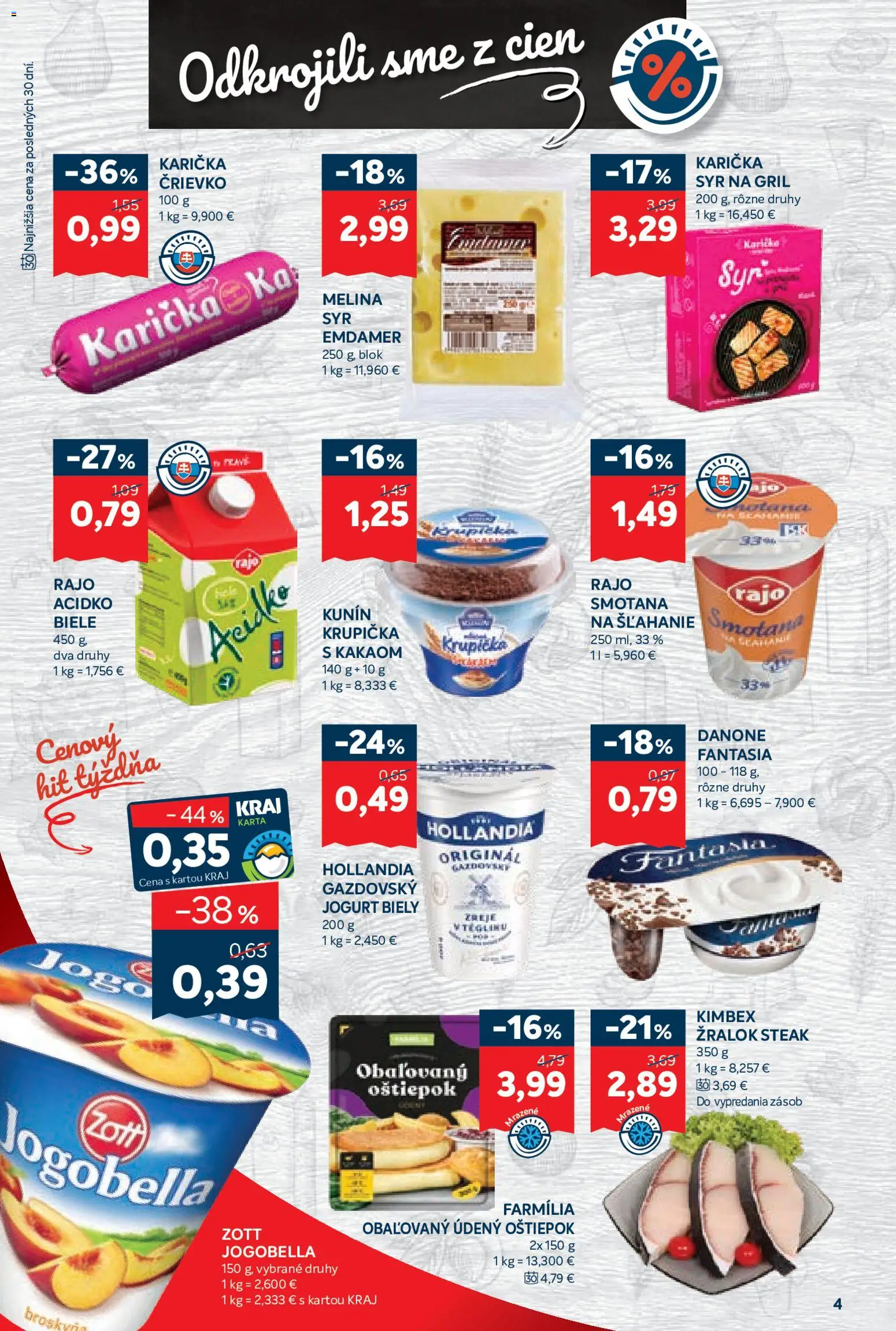 Nové Kraj akcie – leták je platný od 16.04.2026 | Strana: 6 | Produkty: Gril, Jogurt, Smotana, Steak
