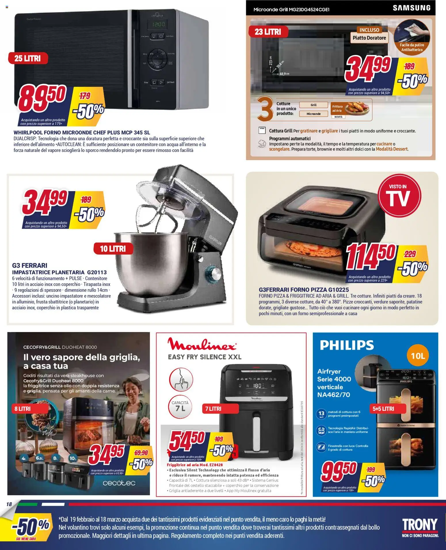 Volantino Trony del 19.02.2026 | Pagina: 18 | Prodotti: Rullo, Acqua, Olio, Piatto