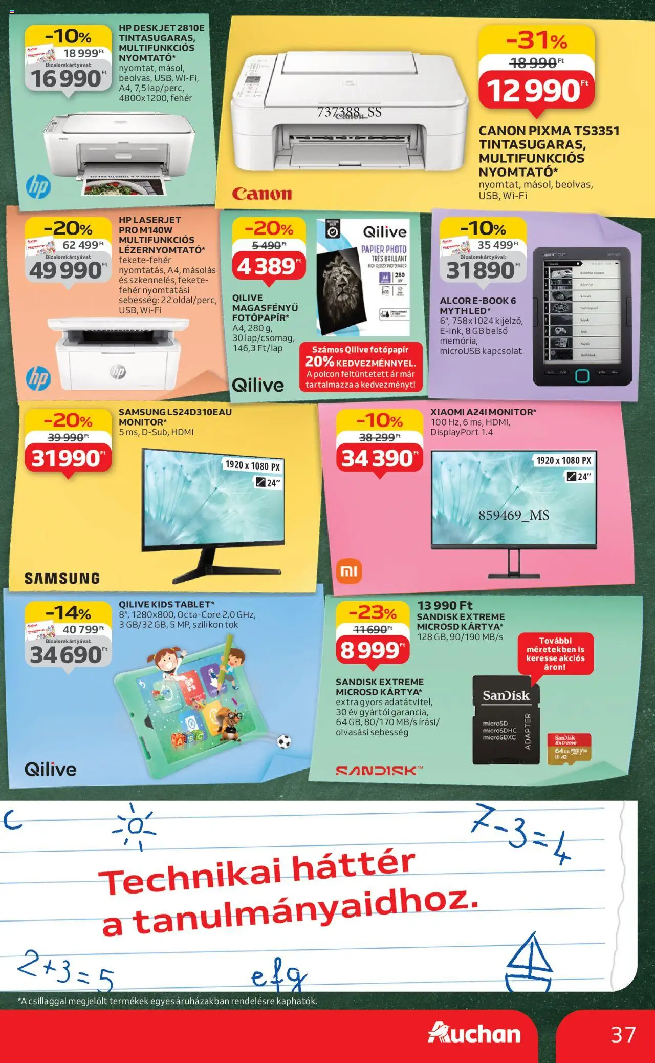 Auchan akciós ujság - amely érvényes a következő dátumtól: 07.08.2025 | Oldal: 37 | Termékek: Tök, Adapter, Xiaomi, Samsung