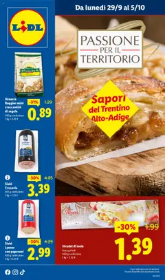 Anteprima del volantino Lidl Trentino Alto-Adige catalogo valido a partire dal 29.09.2025