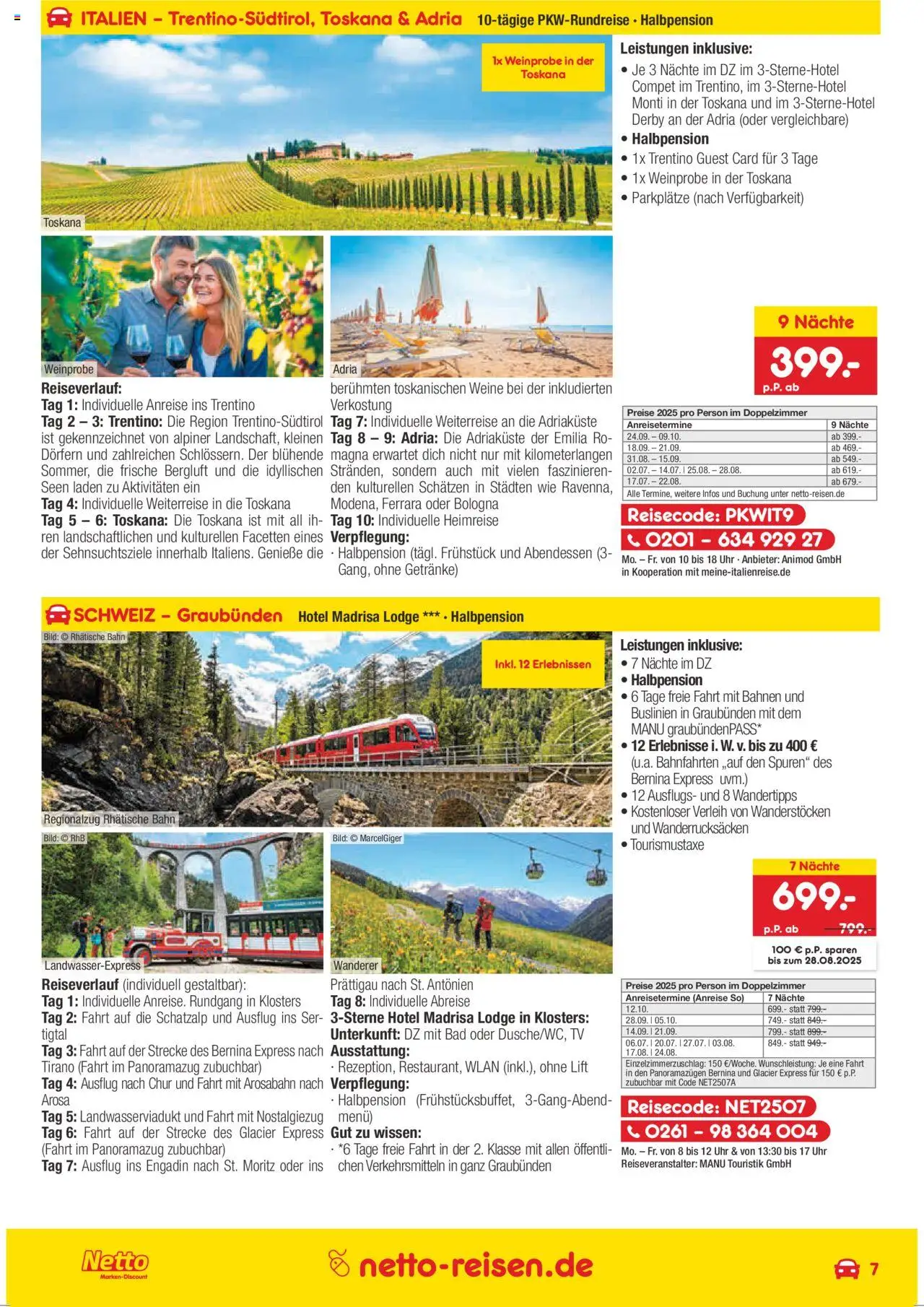 Netto Reisen Prospekt 	 - gültig ab dem 01.07.2025 | Seite: 7 | Produkte: Bad, Uhr, TV