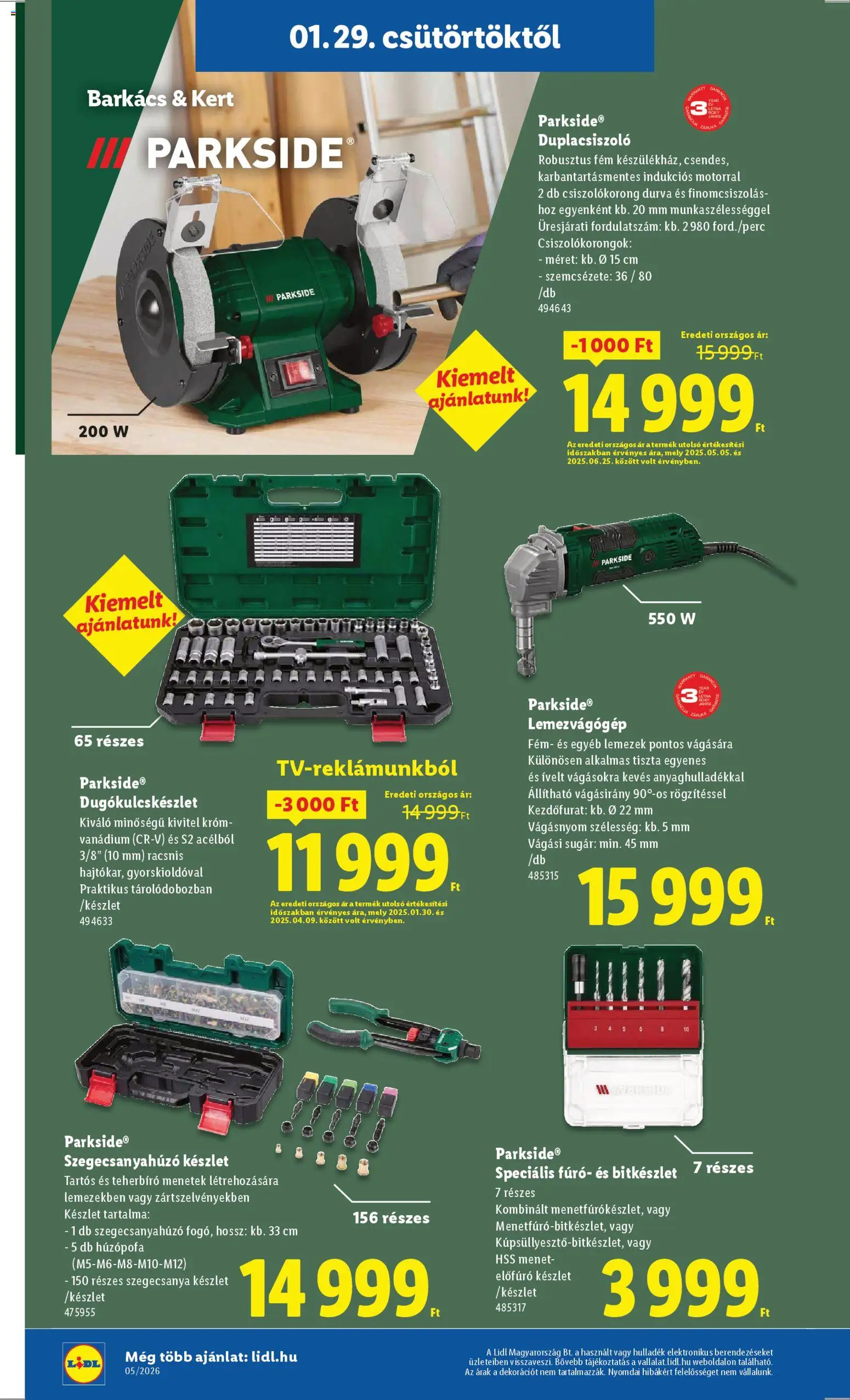 Lidl akciós ujság - amely érvényes a következő dátumtól: 29.01.2026 | Oldal: 24 | Termékek: Parkside
