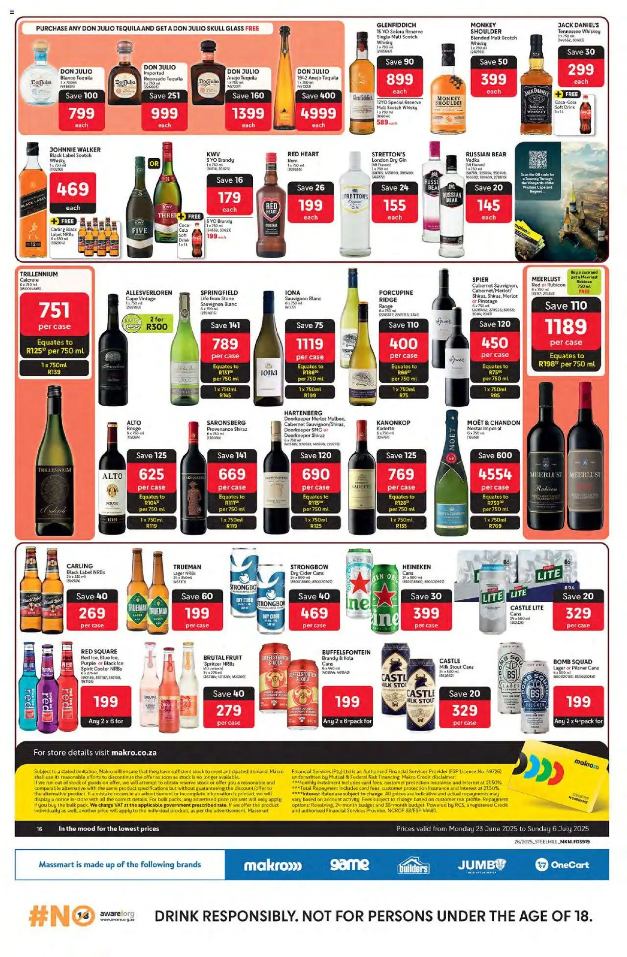Makro Specials │ valid from 23.06.2025 | Page: 16 | Products: Brandy, Cooler, Whiskey, Fruit