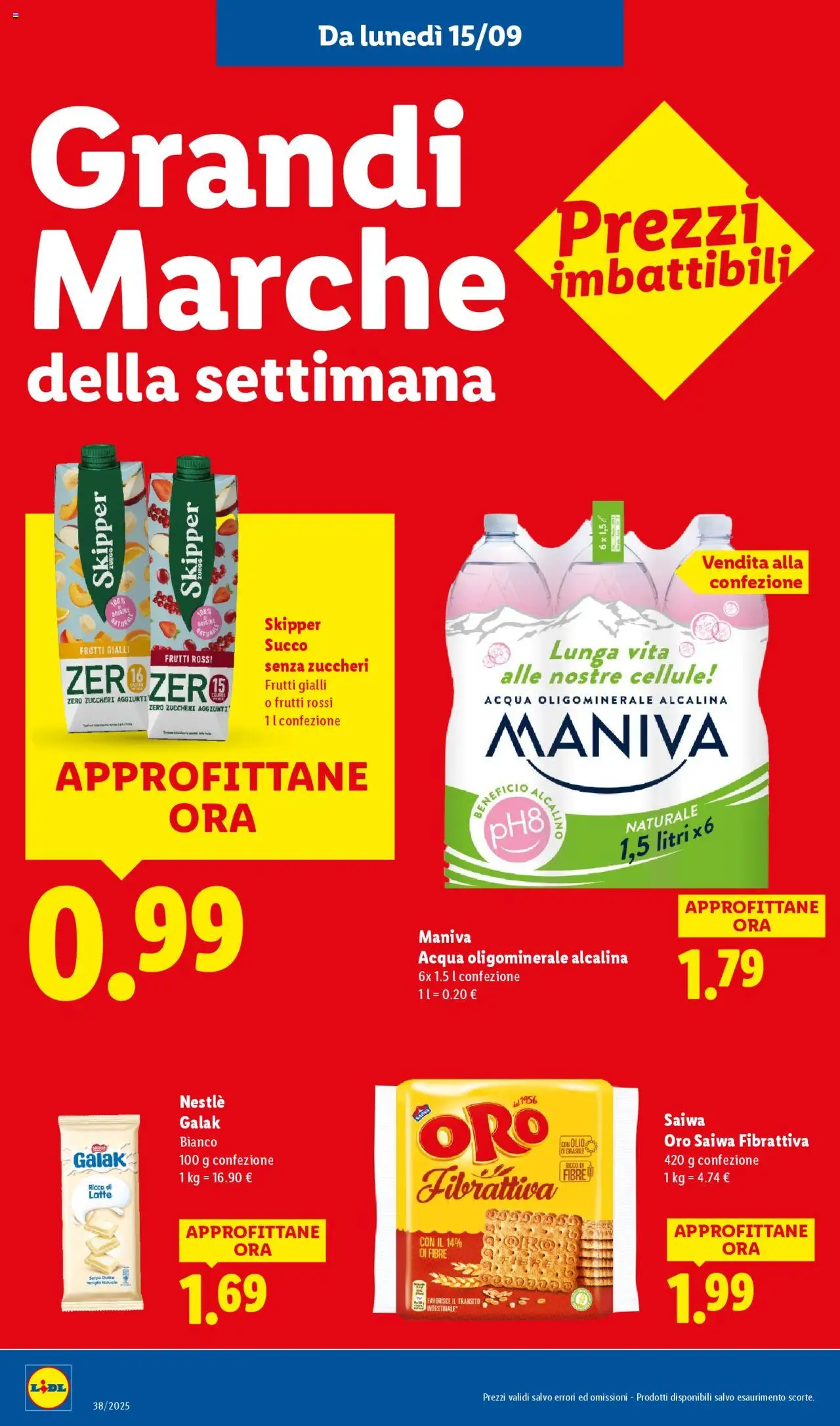 Volantino Lidl del 15.09.2025 | Pagina: 22 | Prodotti: Succo, Latte, Olio, Crackers