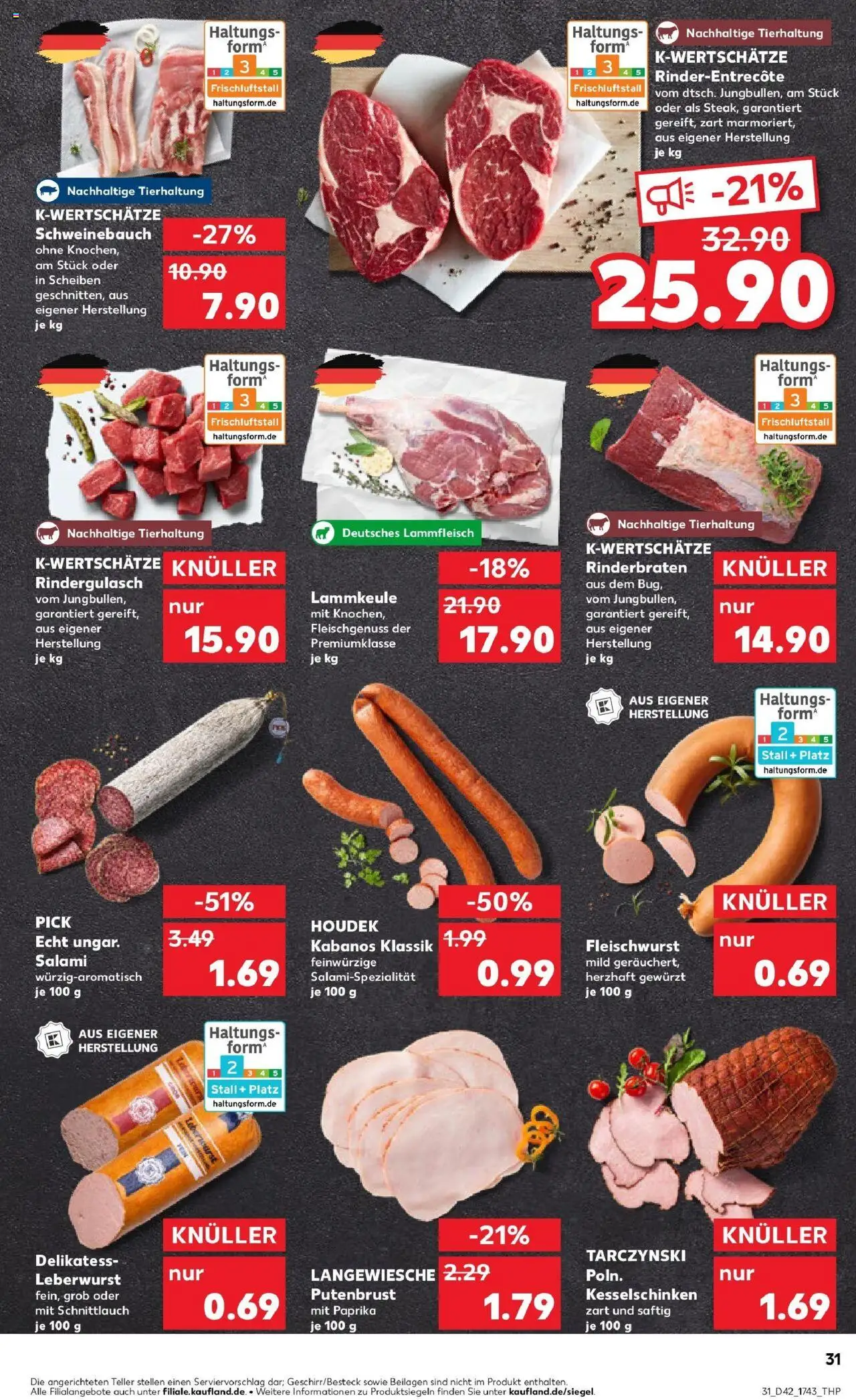 Kaufland prospekt Wetter (Ruhr)	 – gültig ab 15.10.2025 | Seite: 31 | Produkte: Rinderbraten, Rindergulasch, Paprika, Salami