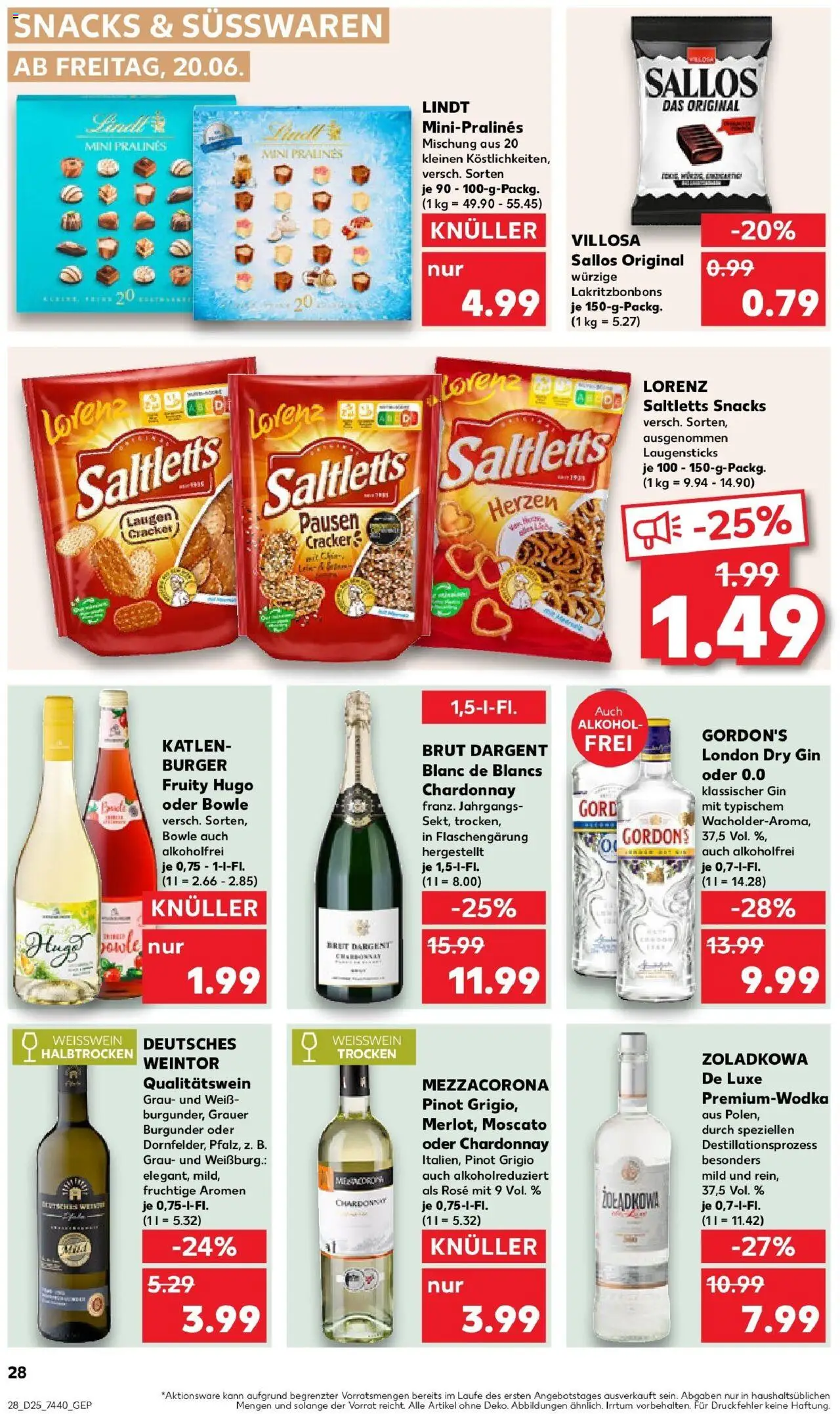 Kaufland prospekt Korbach	 - gültig ab dem 22.06.2025 | Seite: 41 | Produkte: Weißwein, Vodka, Lindt, Gin