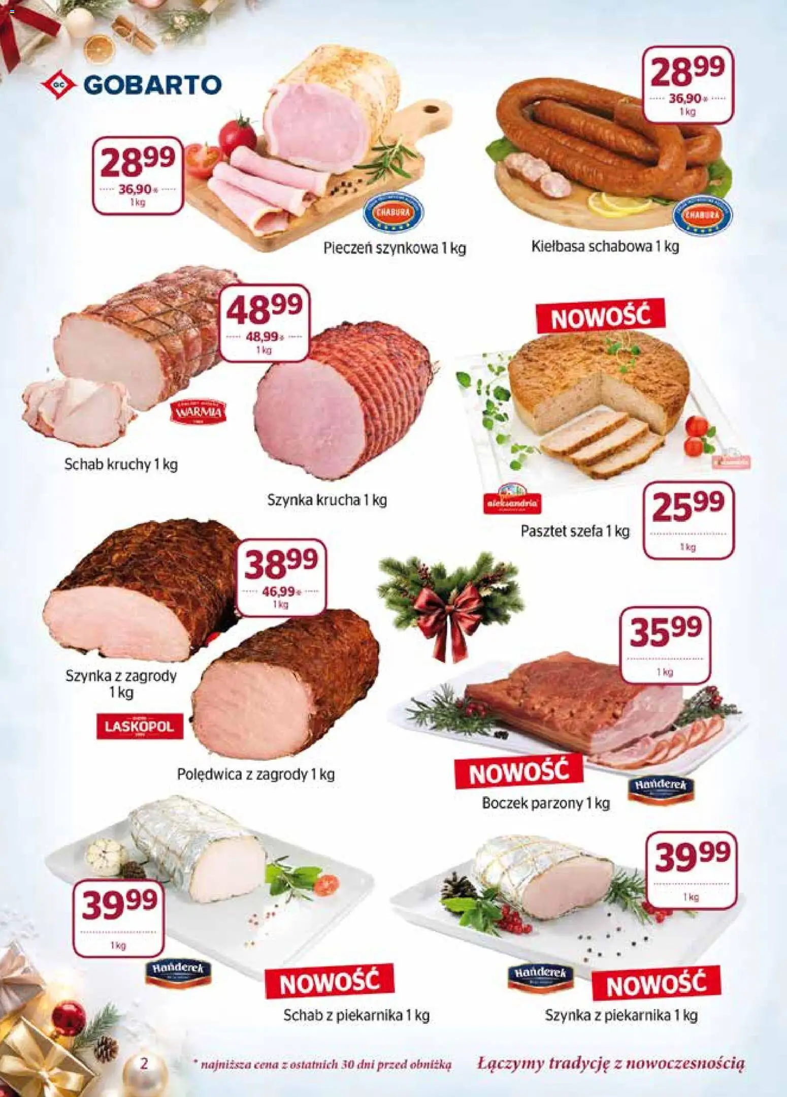 Społem Gazetka od 01.12.2025 | Strona: 2 | Produkty: Schab, Szynka, Boczek, Boczek parzony