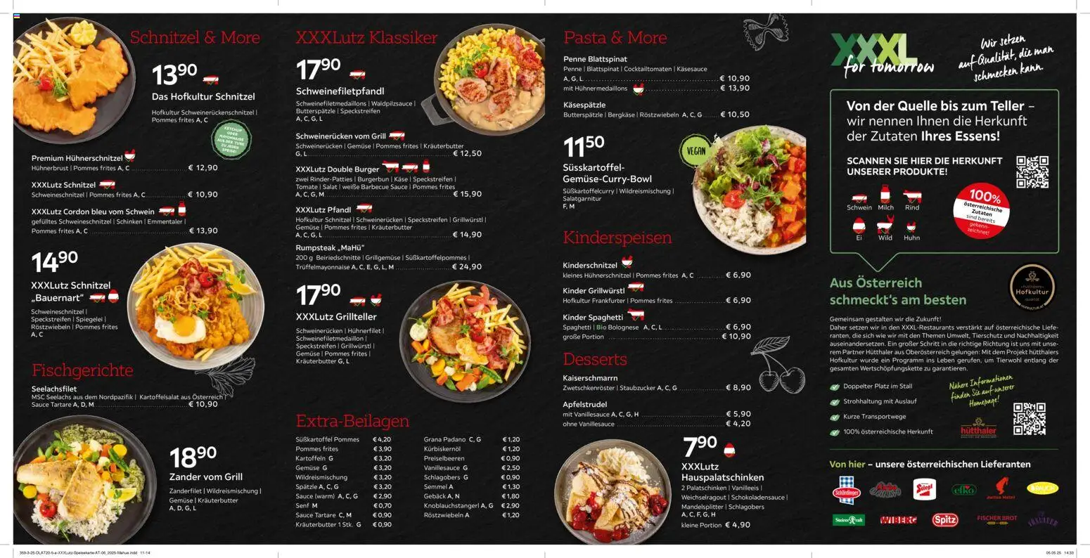XXXLutz Aktuelle Speisekarte gültig ab 12.11.2025 | Seite: 2 | Produkte: Pasta, Salat, Grill, Brot