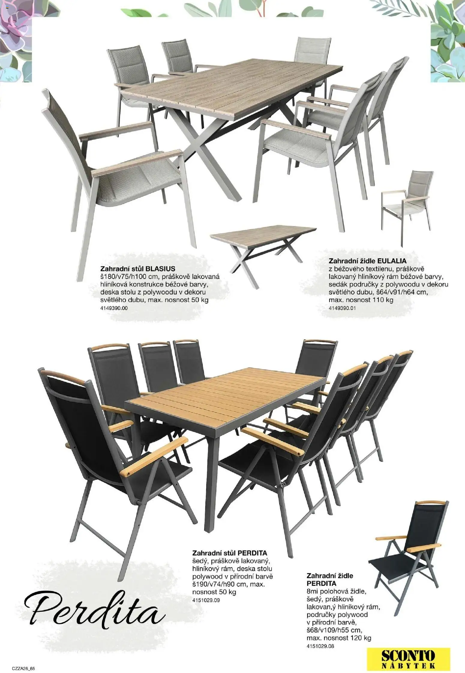 Sconto nábytek katalog - Zahradní speciál od 01.01.2026 | Strana: 65 | Produkty: Nábytek, Stůl, Židle, Barvy
