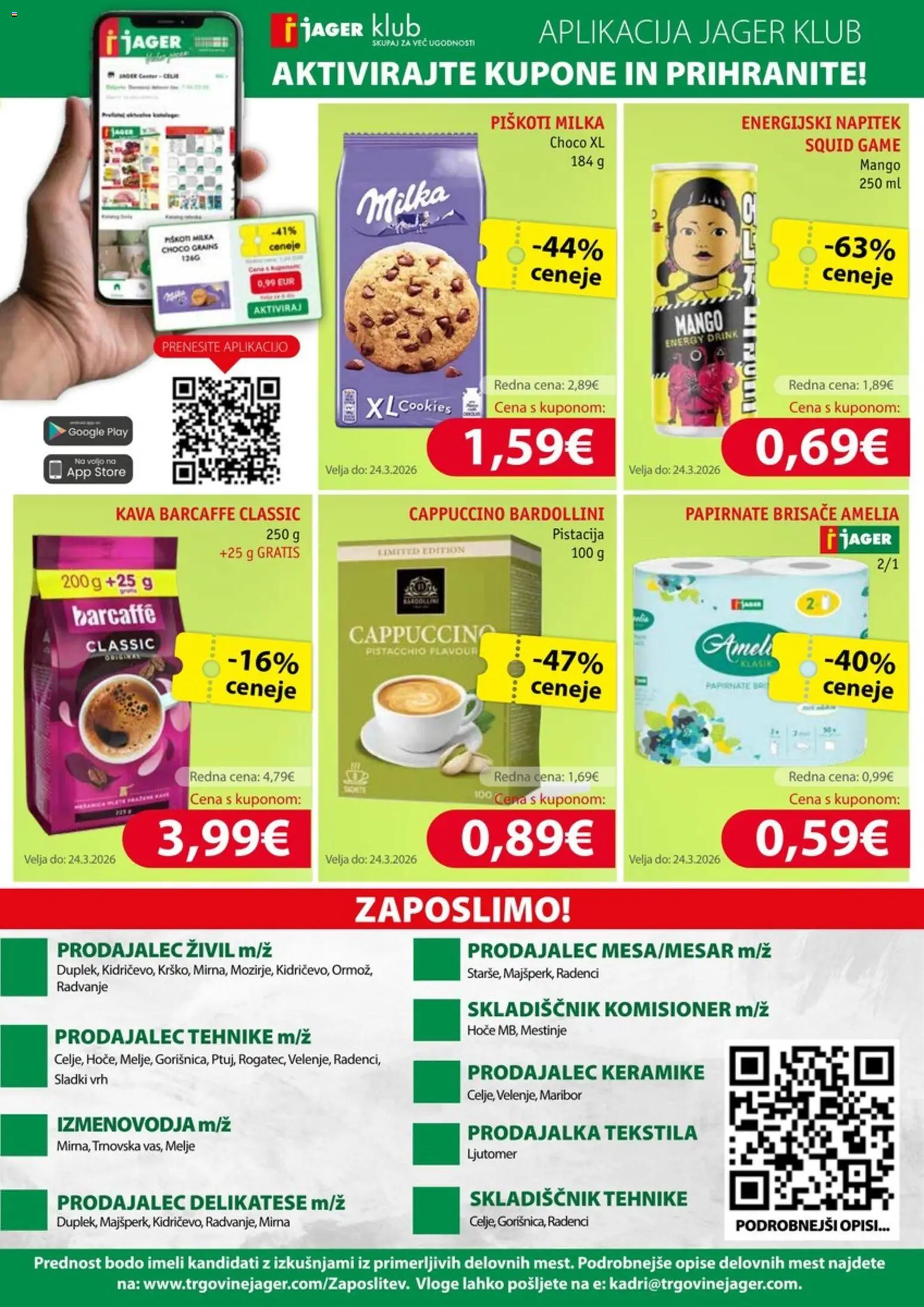 Novi Jager katalog ponudbe – veljaven od 11.03.2026 | Stran: 13 | Izdelki: Papirnate brisače, Energijski napitek, Kava, Mango