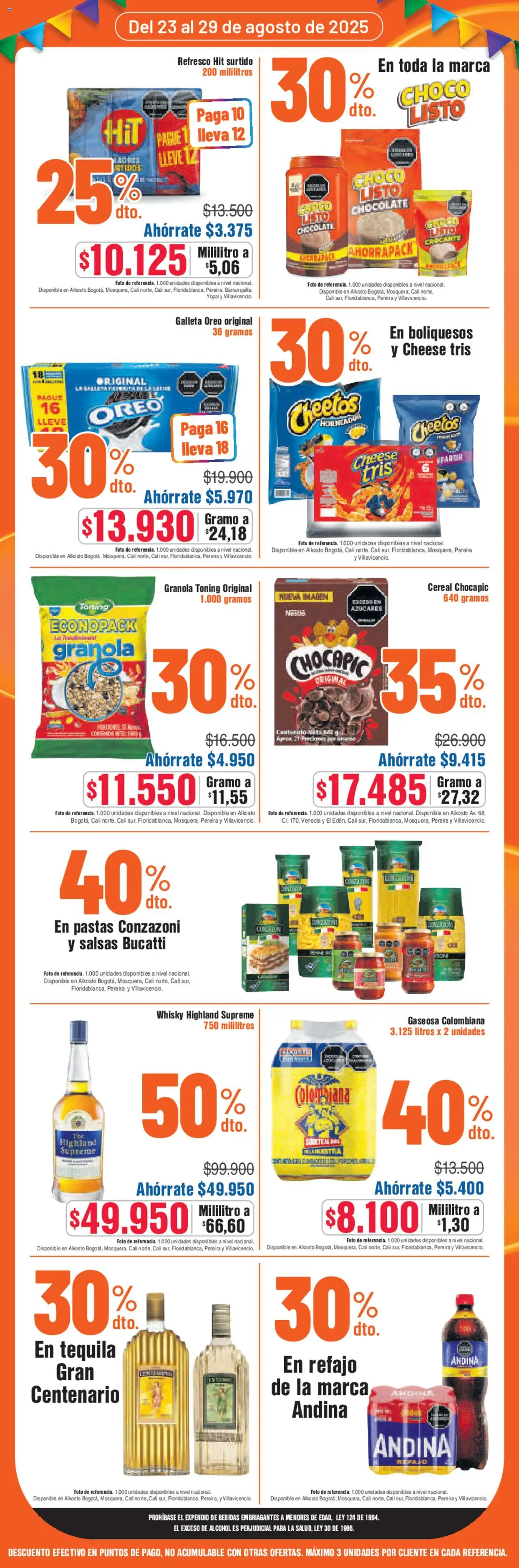 Alkosto folleto │ válido desde el 23.08.2025 | Página: 3 | Productos: Chocolate, Whisky, Gaseosa