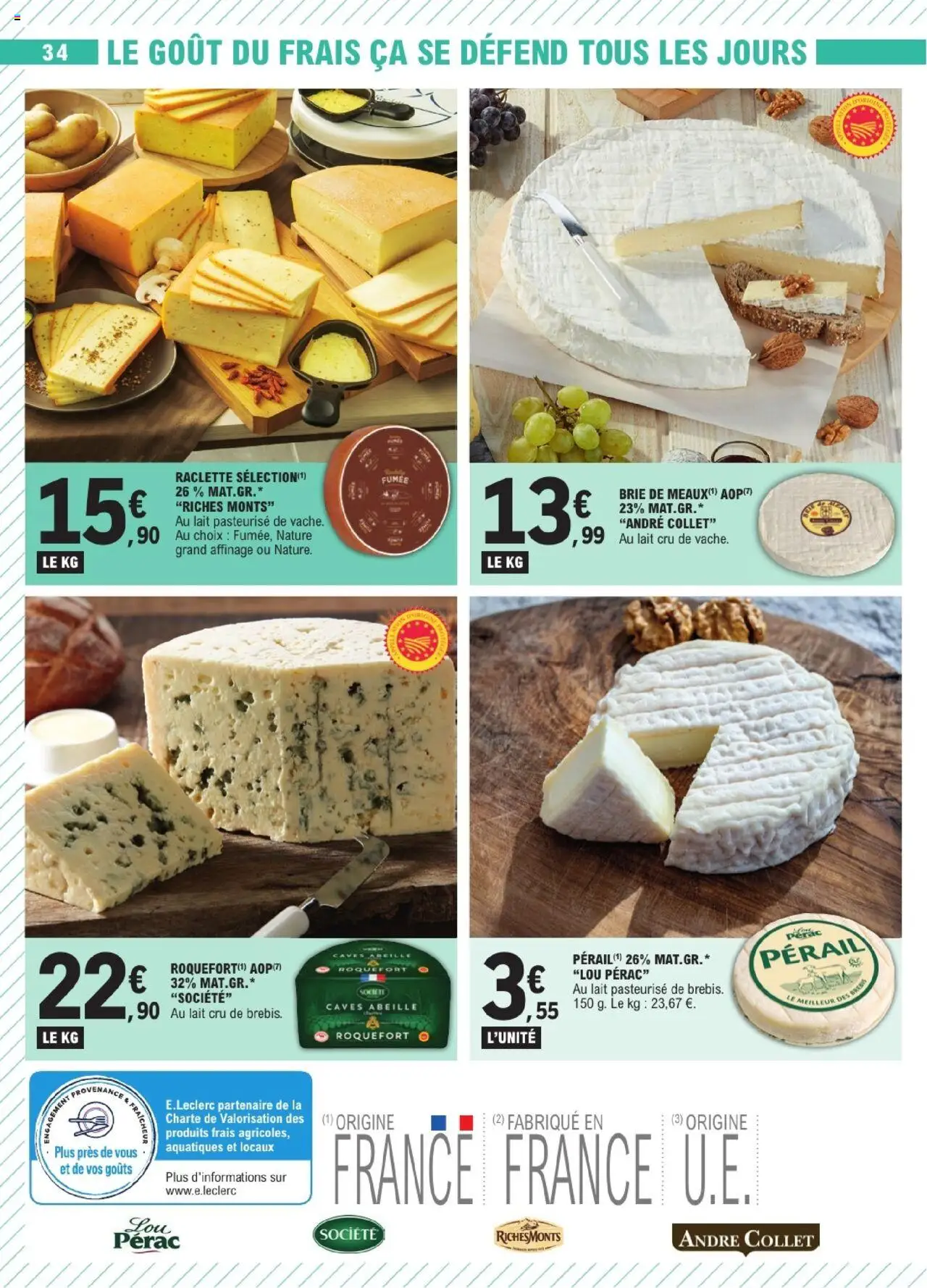 {H1} | Page: 34 | Produits: Raclette, Lait, Brie