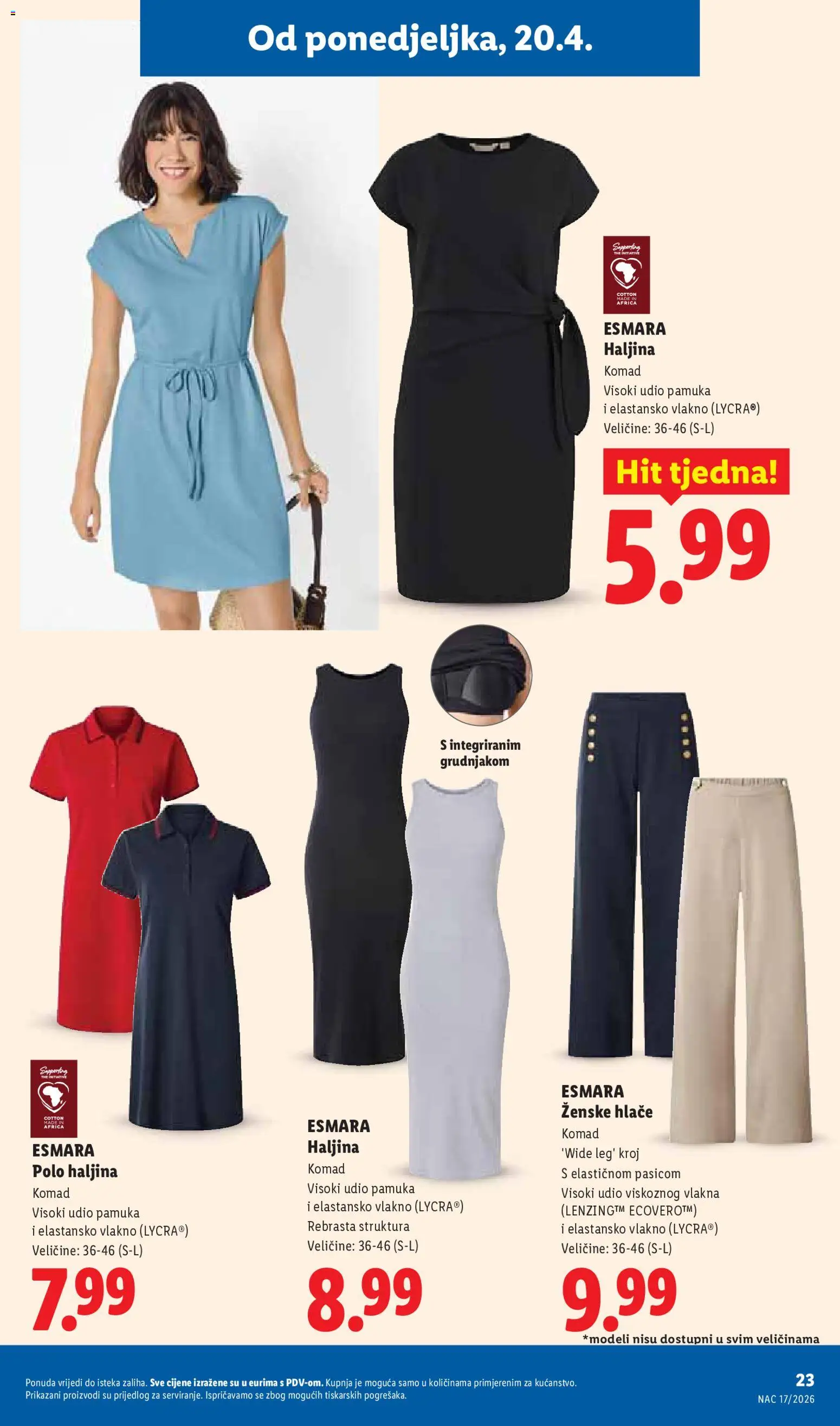 Lidl katalog | vrijedi od 20.04.2026 | Stranica: 23 | Proizvodi: Hlače, Haljina