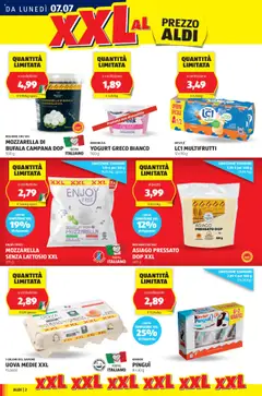 Volantino Aldi del 07.07.2025 | Pagina: 2 | Prodotti: Yogurt greco, Yogurt, Cioccolato, Mozzarella