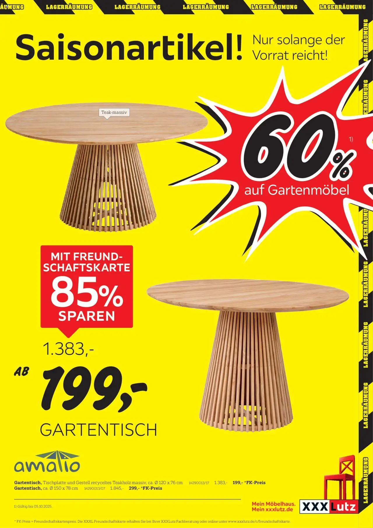 XXXL Lutz Größte Lagerräumungsverkauf – gültig ab 12.10.2025 | Seite: 5 | Produkte: Gartenmöbel