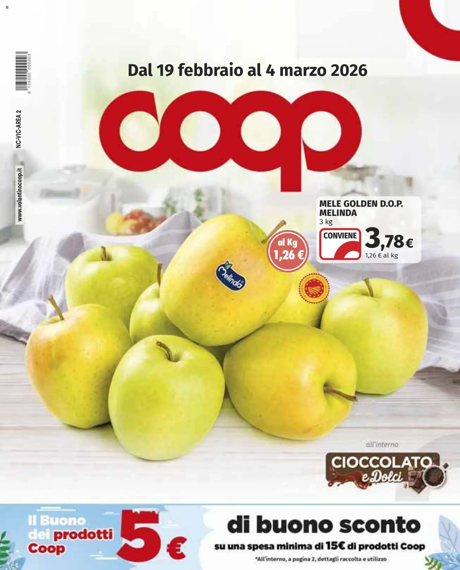 Volantino COOP del 19.02.2026 | Pagina: 1 | Prodotti: Cioccolato, Mele