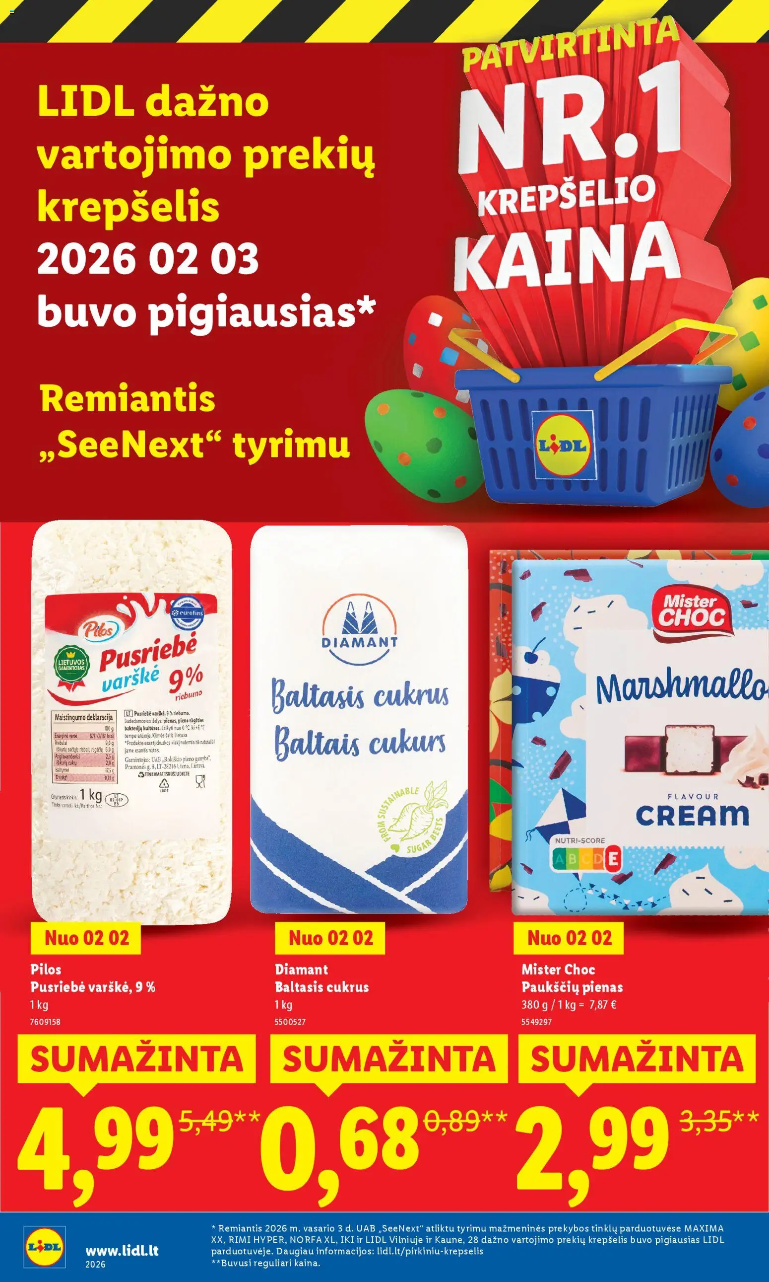 LIDL akcijos nuo 16.03.2026 | Puslapis: 32 | Prekių: Pienas, Varškė, Krepšelis, Šalis