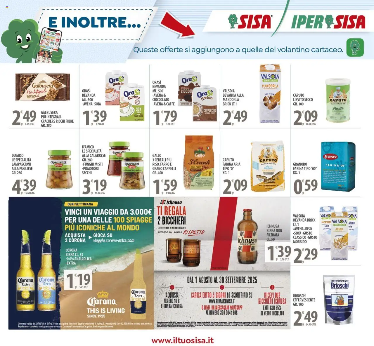 Volantino SISA del 08.08.2025 | Pagina: 23 | Prodotti: Caffè, Cereali, Pomodori, Crackers