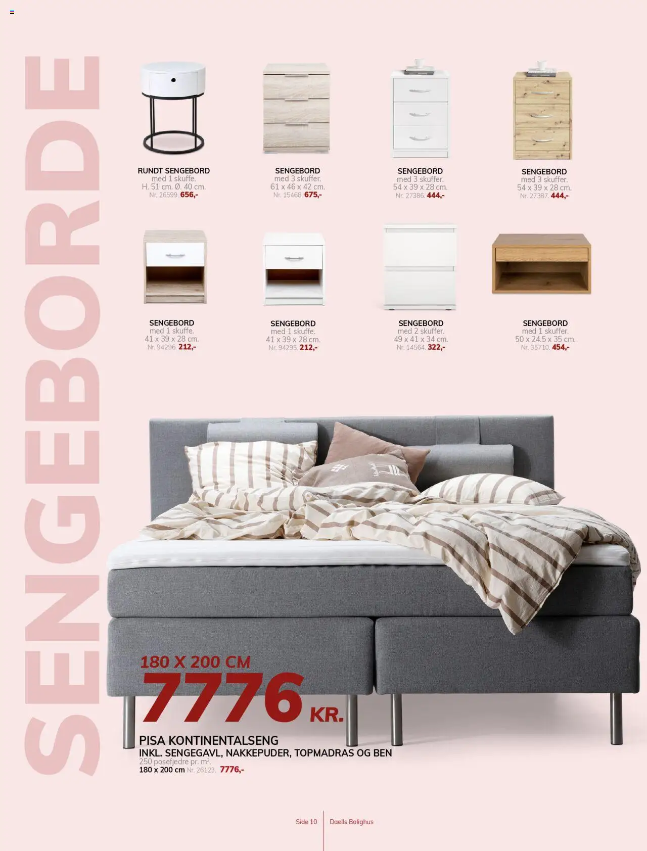 Daells Bolighus tilbudsavis – gyldig fra 11.09.2025 | Side: 10 | Produkter: Sengebord