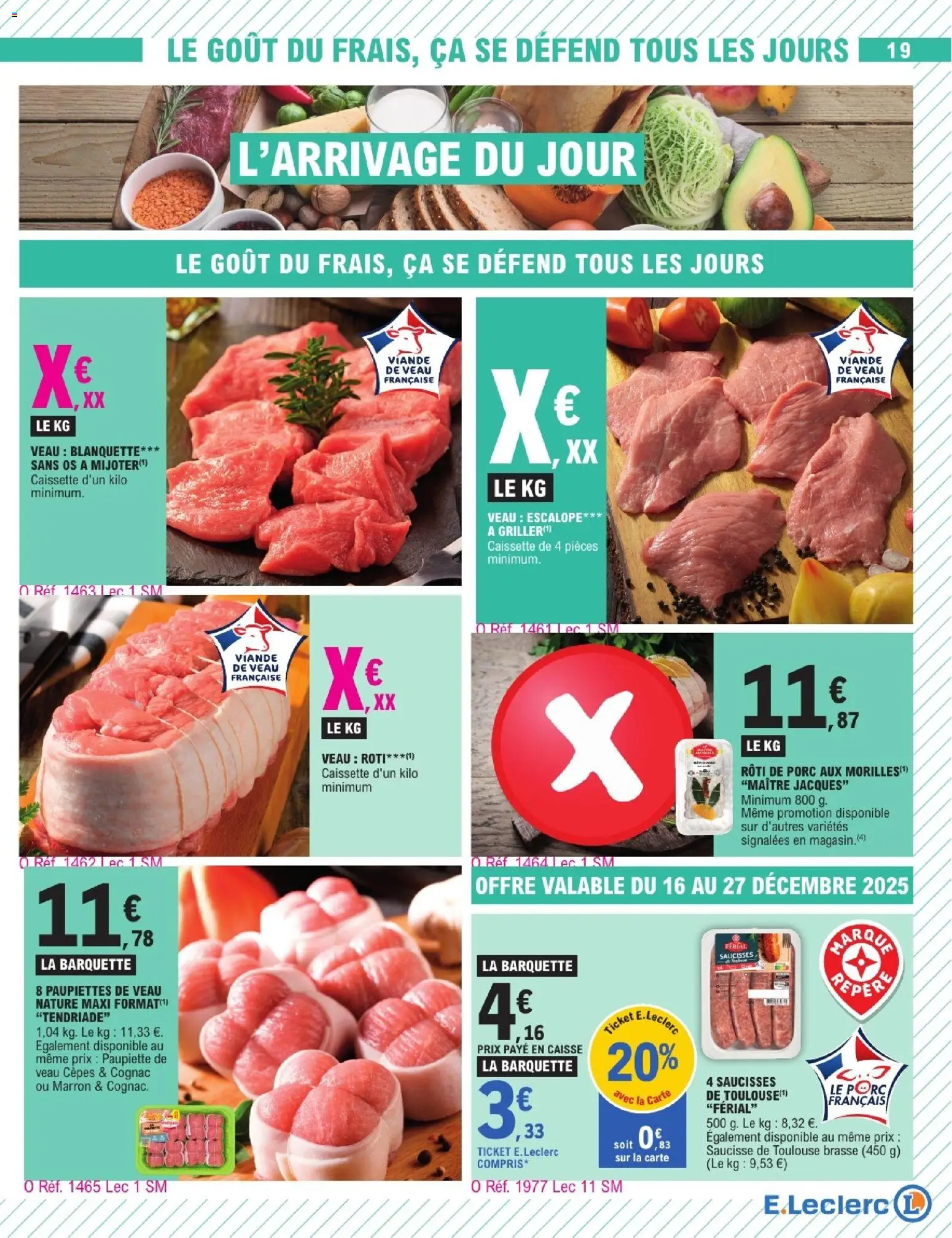 {H1} | Page: 19 | Produits: Cognac, Saucisse, Viande, Porc