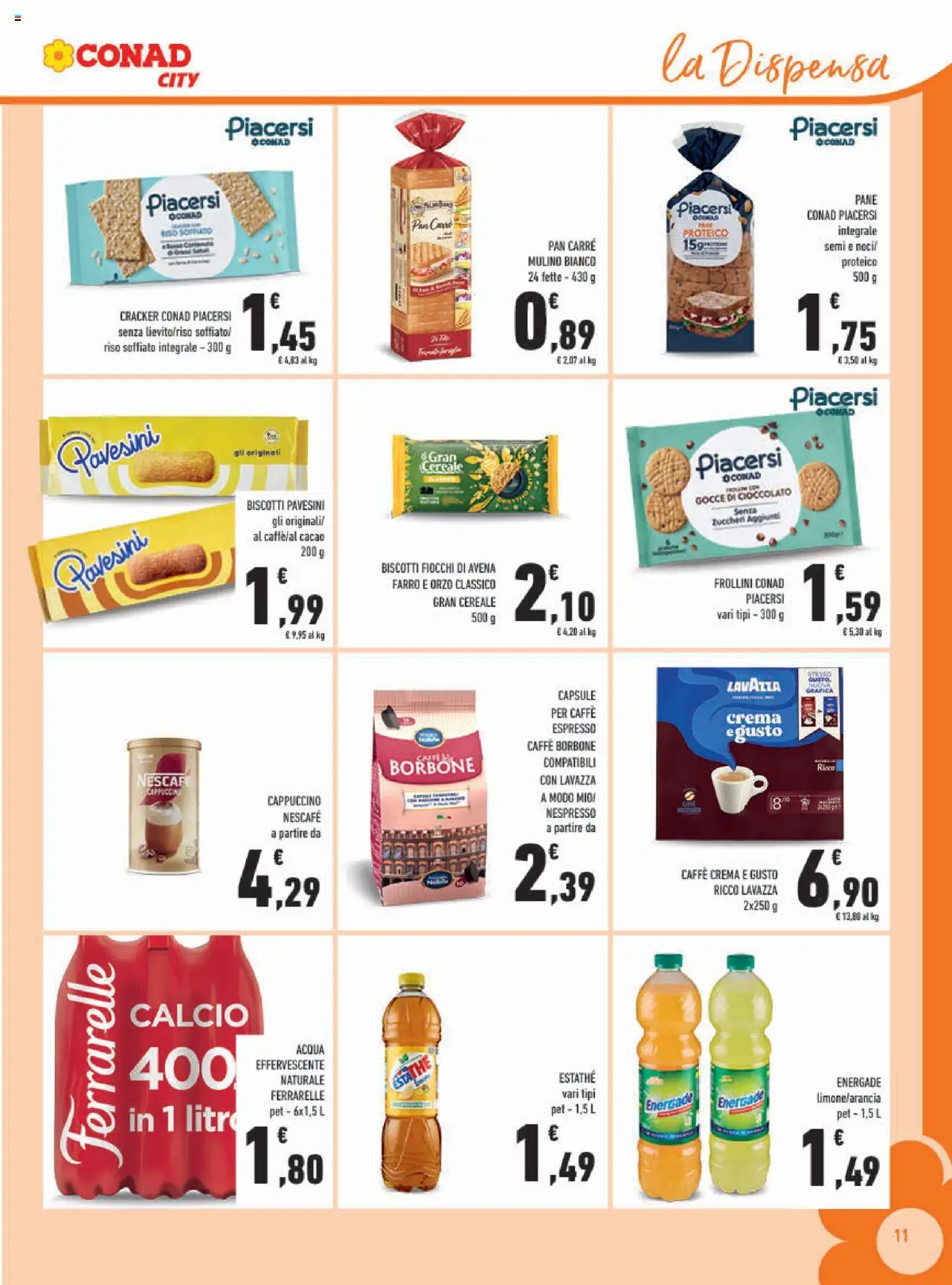 Volantino Conad del 13.08.2025 | Pagina: 11 | Prodotti: Cioccolato, Cacao, Frollini, Farro