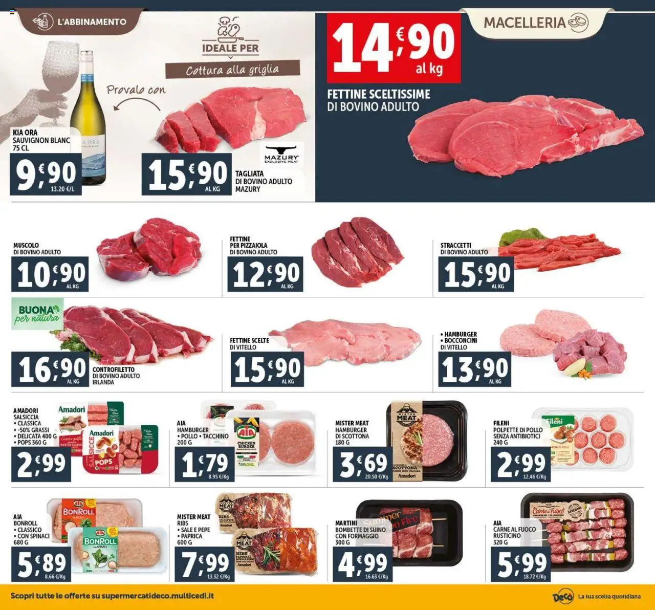 Volantino Decò del 08.07.2025 | Pagina: 6 | Prodotti: Bovino, Pollo, Suino, Formaggio
