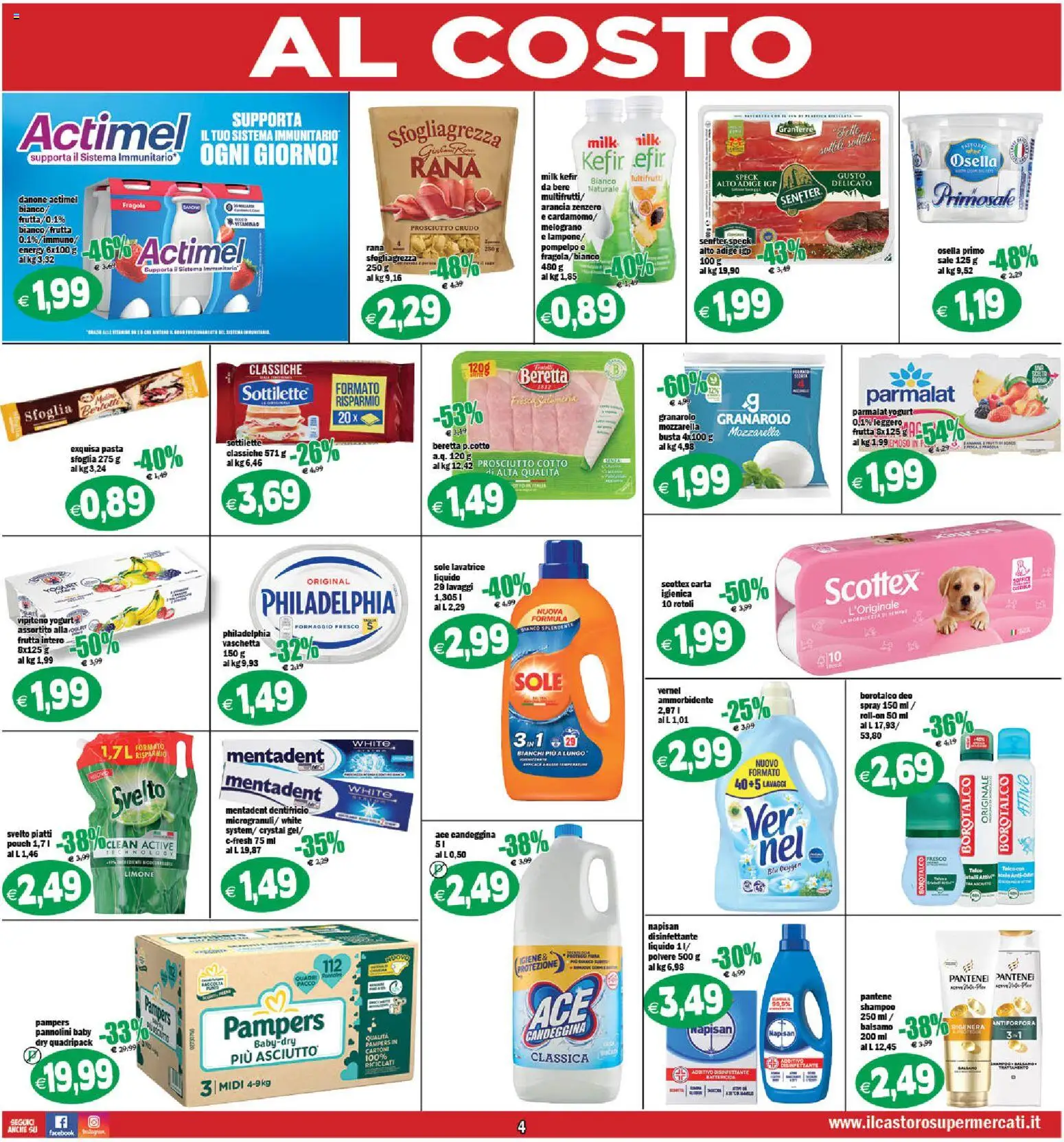 Volantino Il Castoro del 17.04.2026 | Pagina: 4 | Prodotti: Shampoo, Balsamo, Dentifricio, Mozzarella