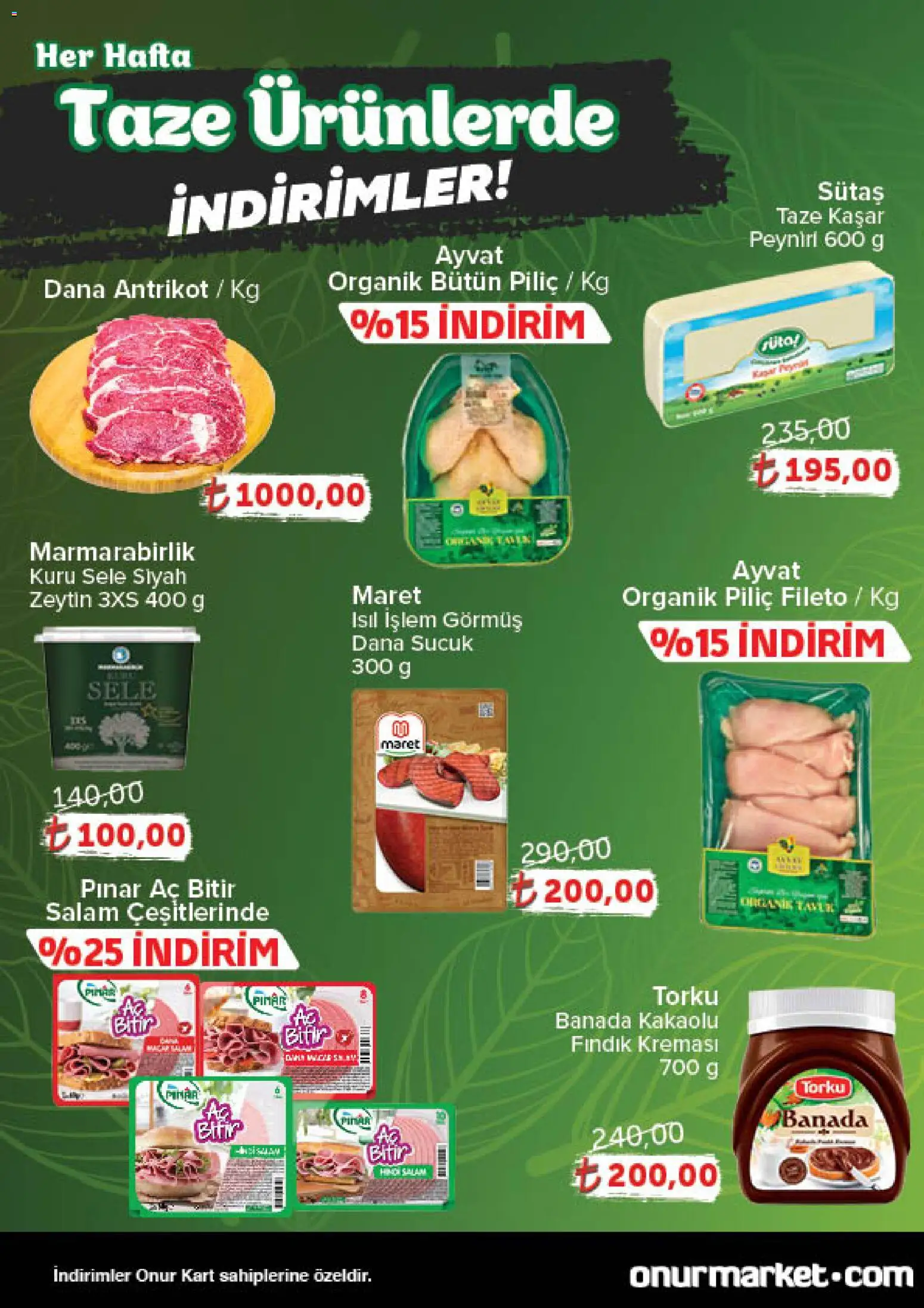 Onur Market Katalog Gurme - Bursa - 23.10.2025 tarihinden itibaren geçerlidir | Sayfa: 2 | Ürünler: Fındık, Piliç, Zeytin, Sucuk