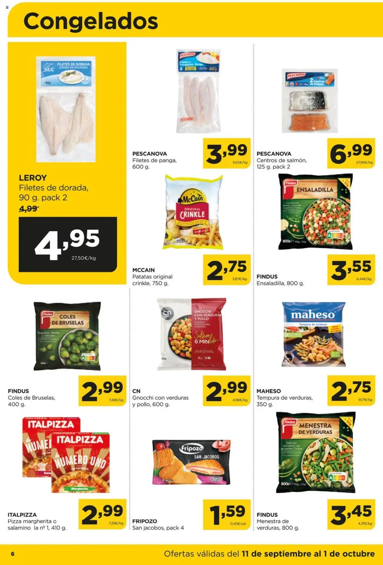 Alimerka folleto Castilla y León │ válido desde el 11.09.2025 | Página: 6 | Productos: Ensaladilla, Pizza